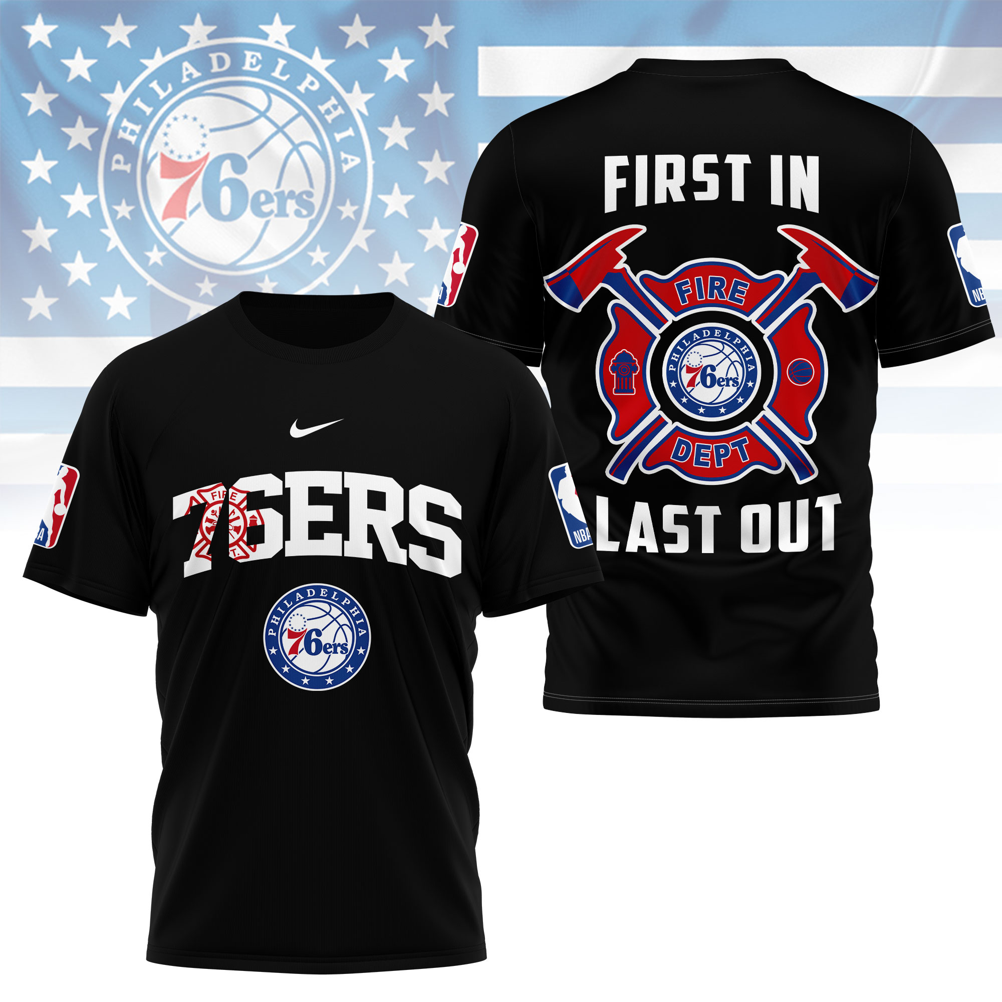 Philadelphia 76ers | Premium NBA Fire Dept 3D Shirt TTH2105112