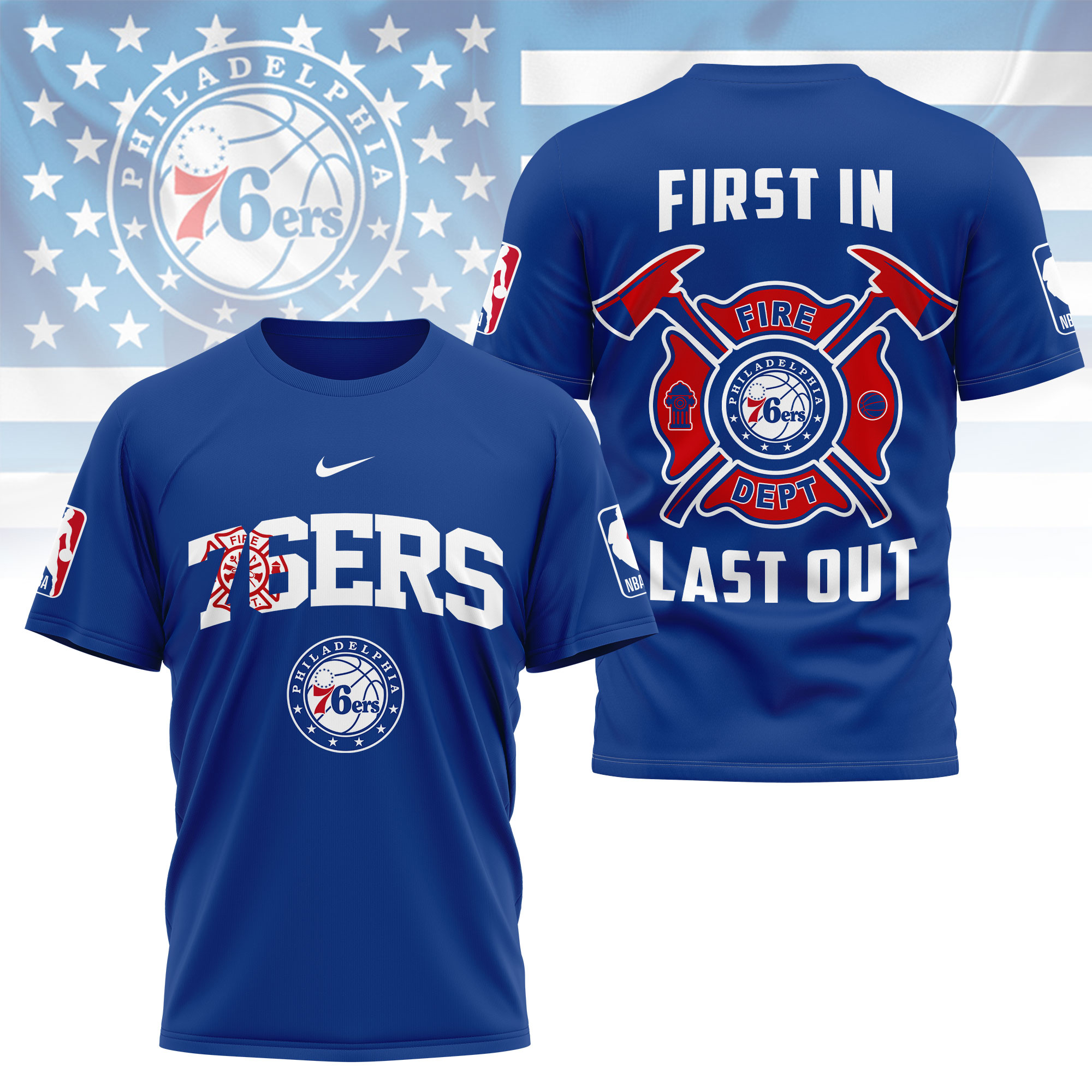 Philadelphia 76ers | Premium NBA Fire Dept 3D Shirt TTH2105112 - Image 3