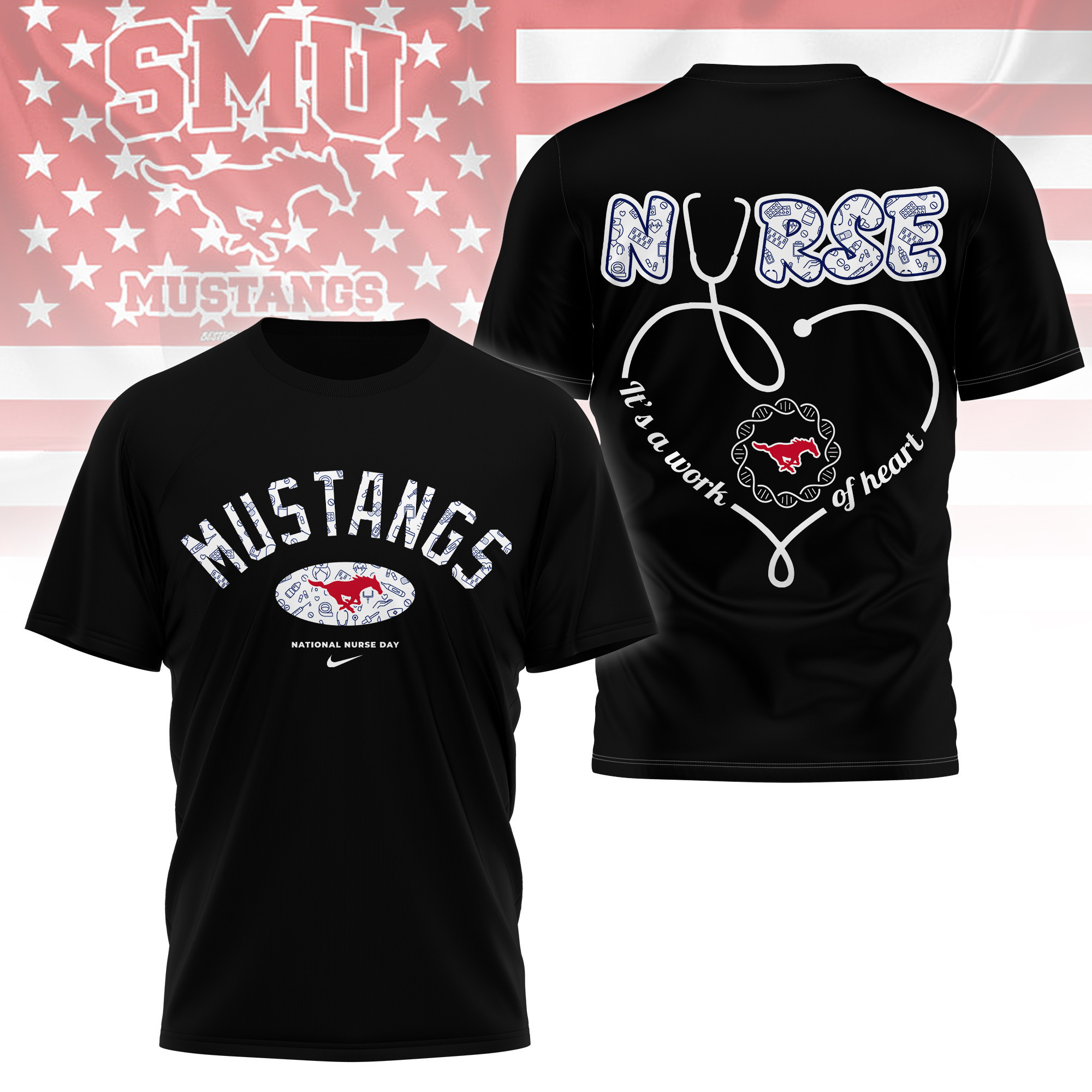 SMU Mustangs | Premium Nurse Appreciation Day 3D Shirt TTH2105135