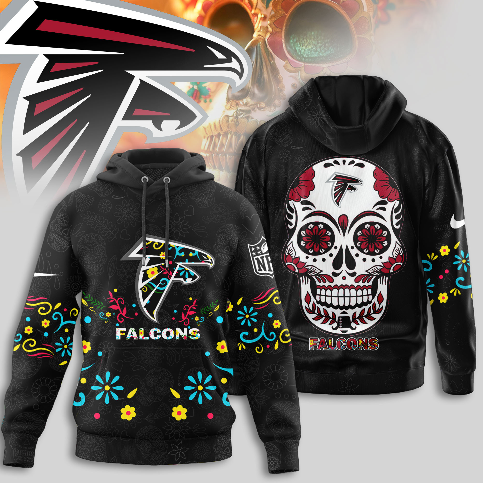 Atlanta Falcons | Premium NFL Dia de los Muertos Limited Editions Hoodie TTH210594