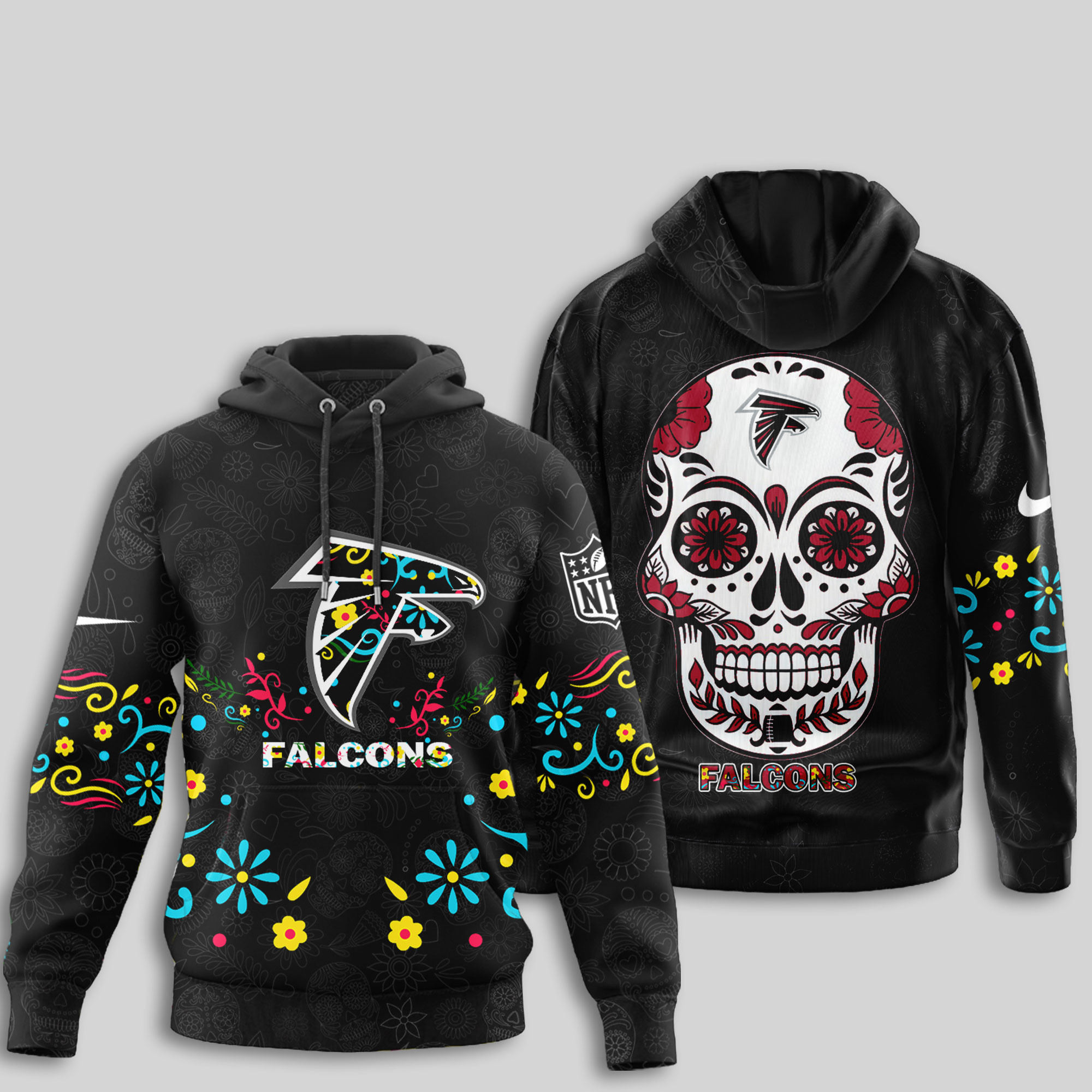 Atlanta Falcons | Premium NFL Dia de los Muertos Limited Editions Hoodie TTH210594 - Image 2