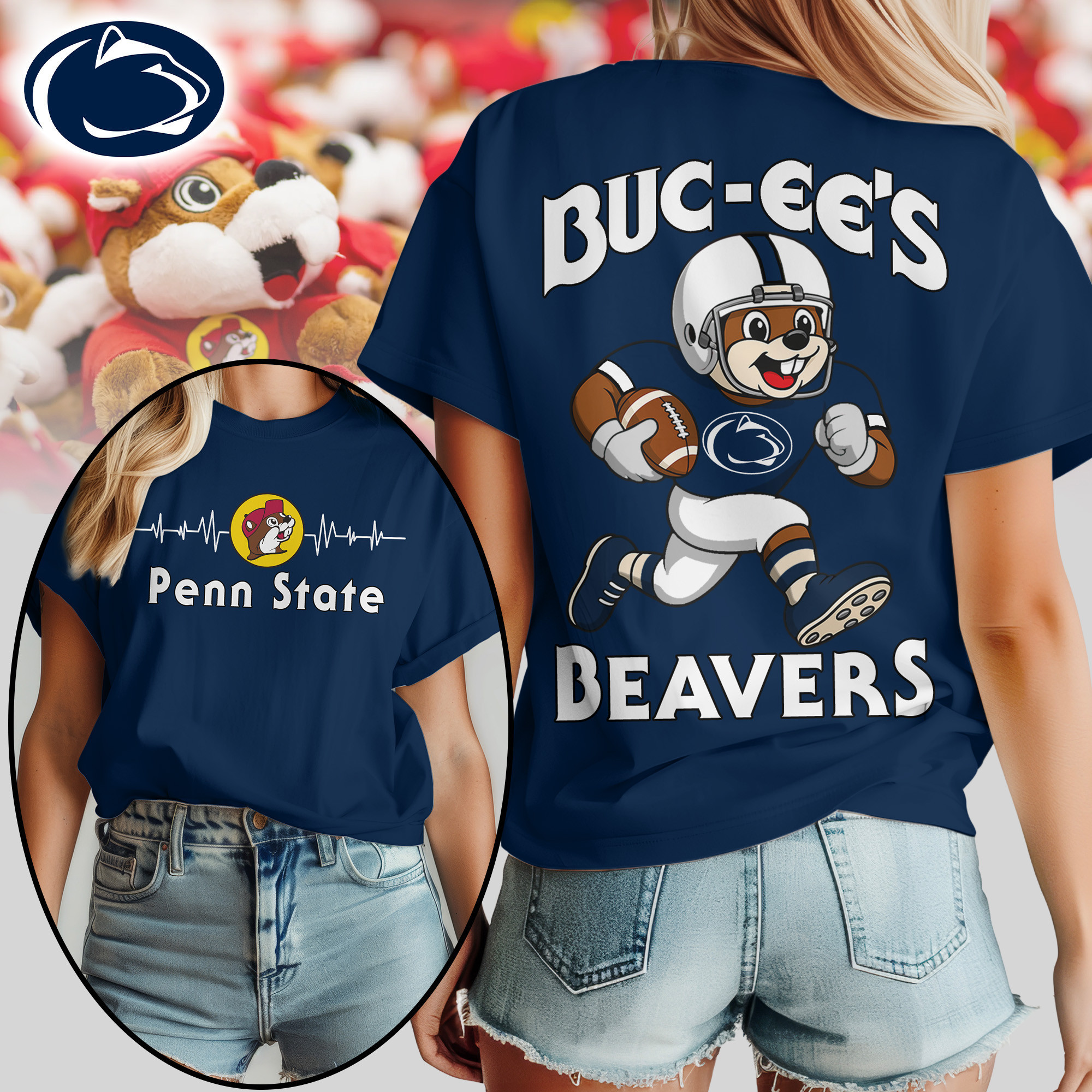 Penn State Nittany Lions | Premium NCAA Buc-ee’s Beavers Women’s Shirt TTH2105134 - Image 2