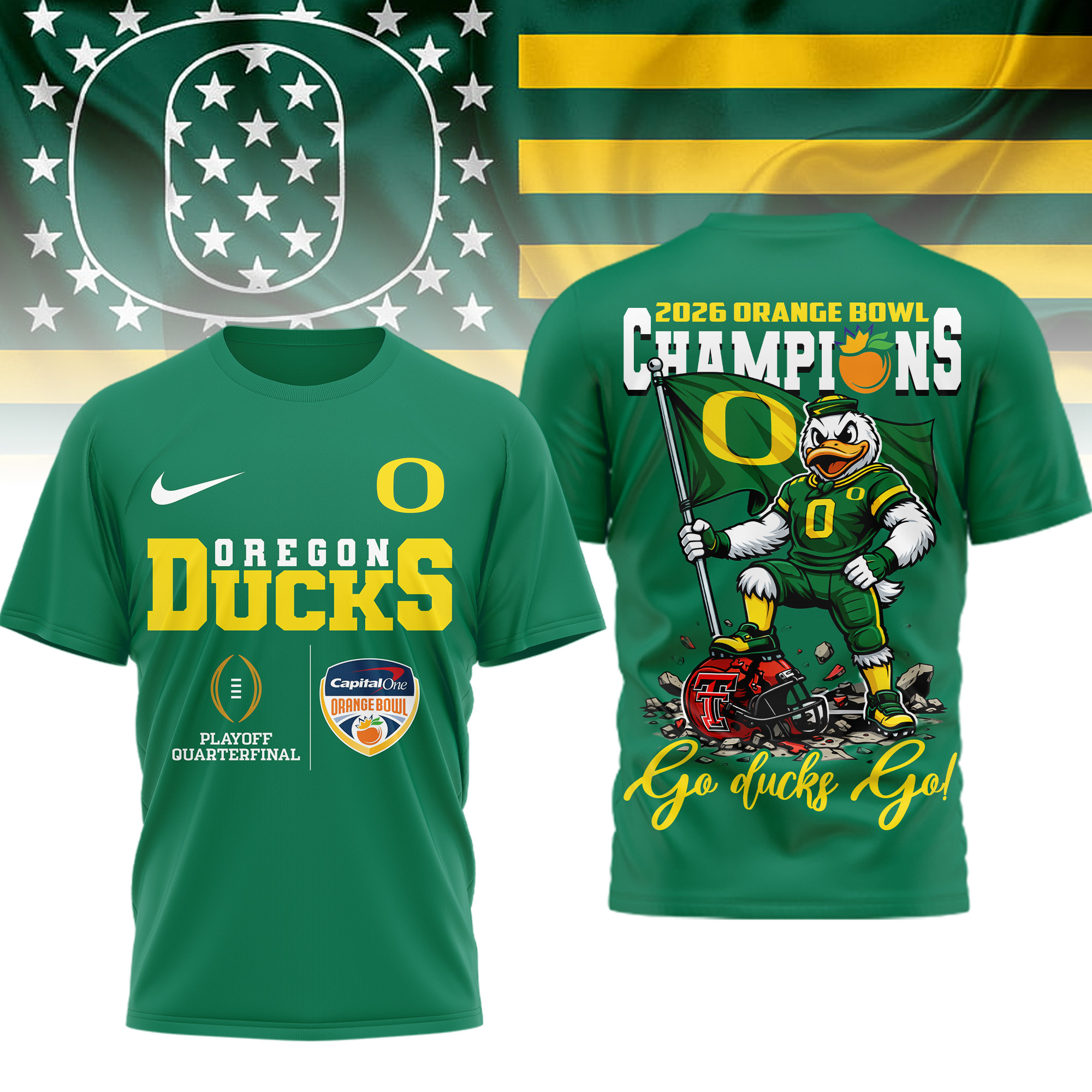 Oregon Ducks | Premium NCAA 2026 Orange Bowl Champions 3D Shirt TTH2105207 - Image 2