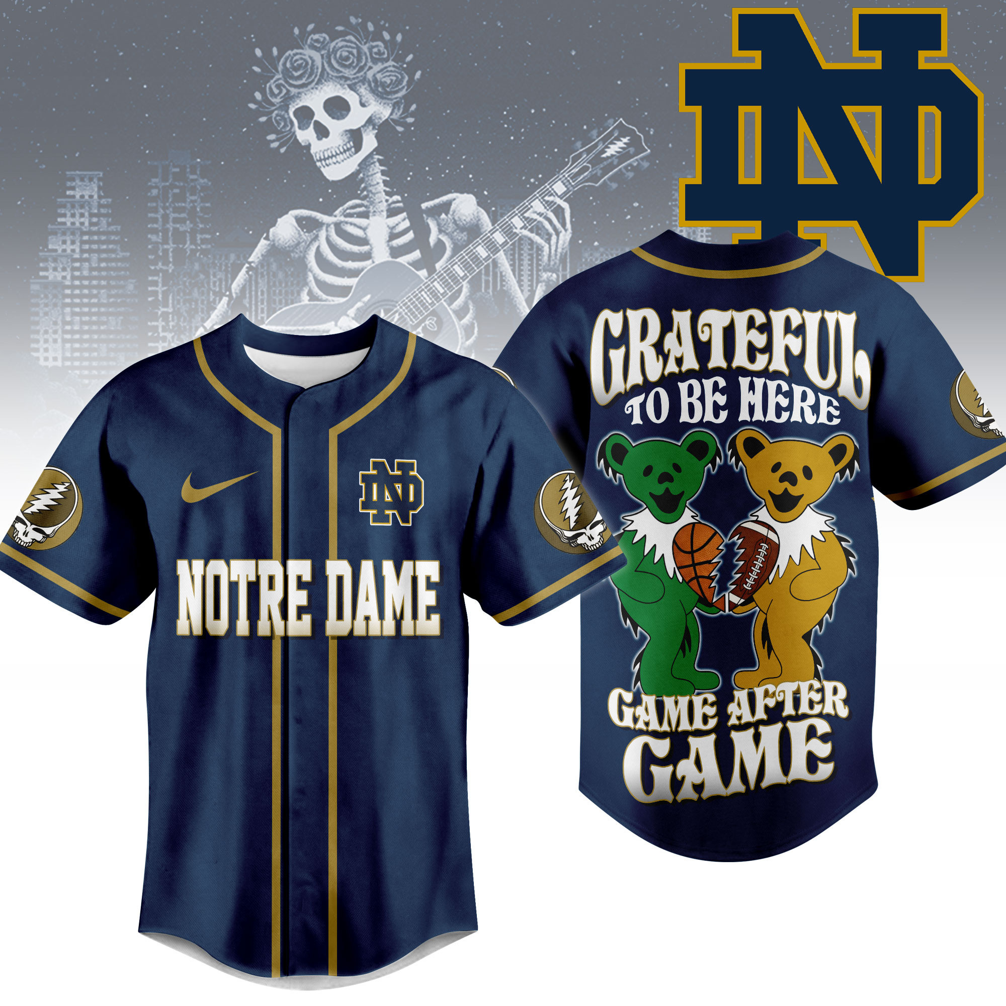 Notre Dame Fighting Irish | Premium College Grateful Sports Jersey TTH2105107 - Image 2
