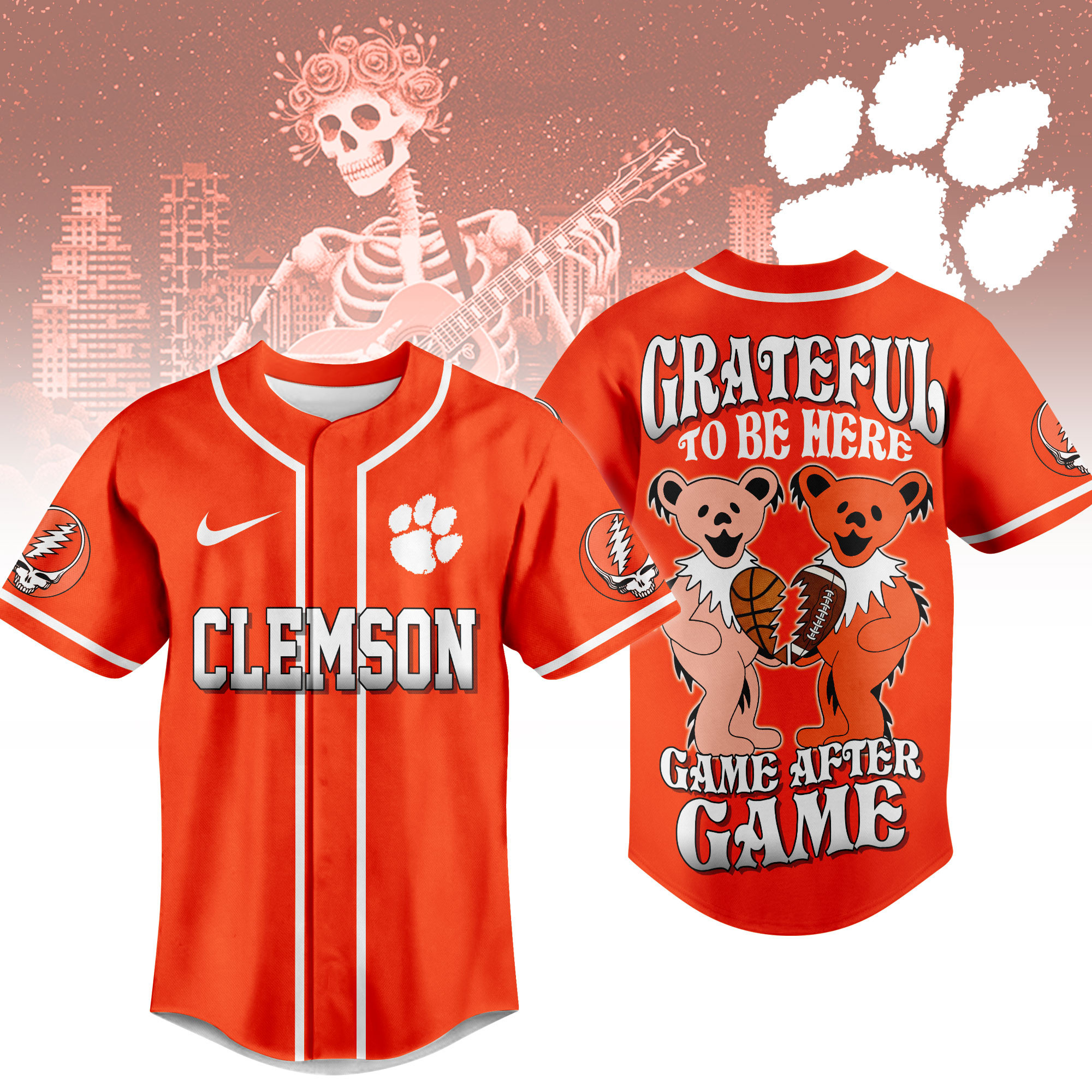 Clemson Tigers | Premium College Grateful Sports Jersey TTH2105107 - Image 2