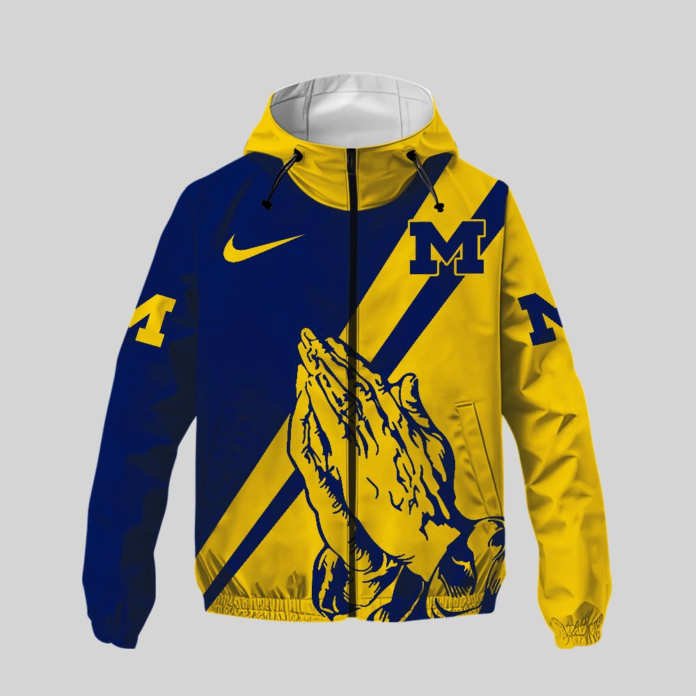 Michigan Wolverines | Premium NCAA God Bless My Team Windbreaker Jacket TTH2105158 - Image 2