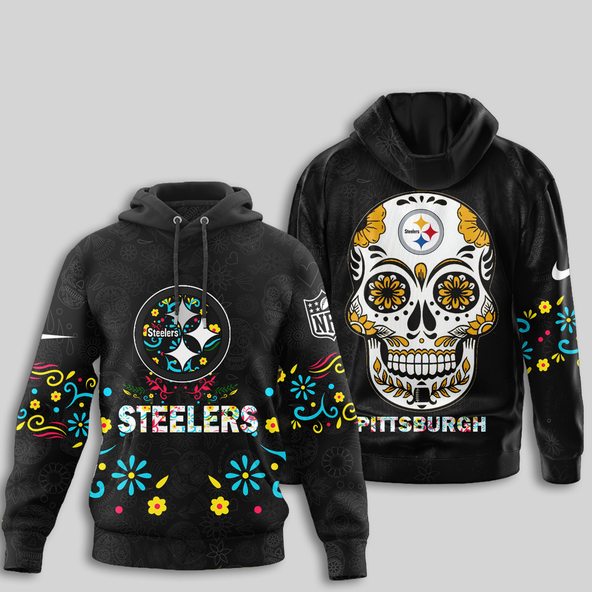 Pittsburgh Steelers | Premium NFL Dia de los Muertos Limited Editions Hoodie TTH210594 - Image 3