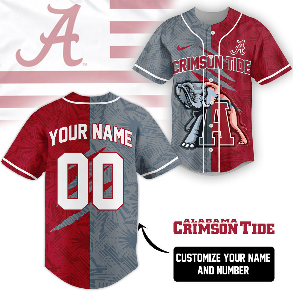 Alabama Crimson Tide | Premium NCAA Special Split Colors Fan Jersey TTH2105121 - Image 2