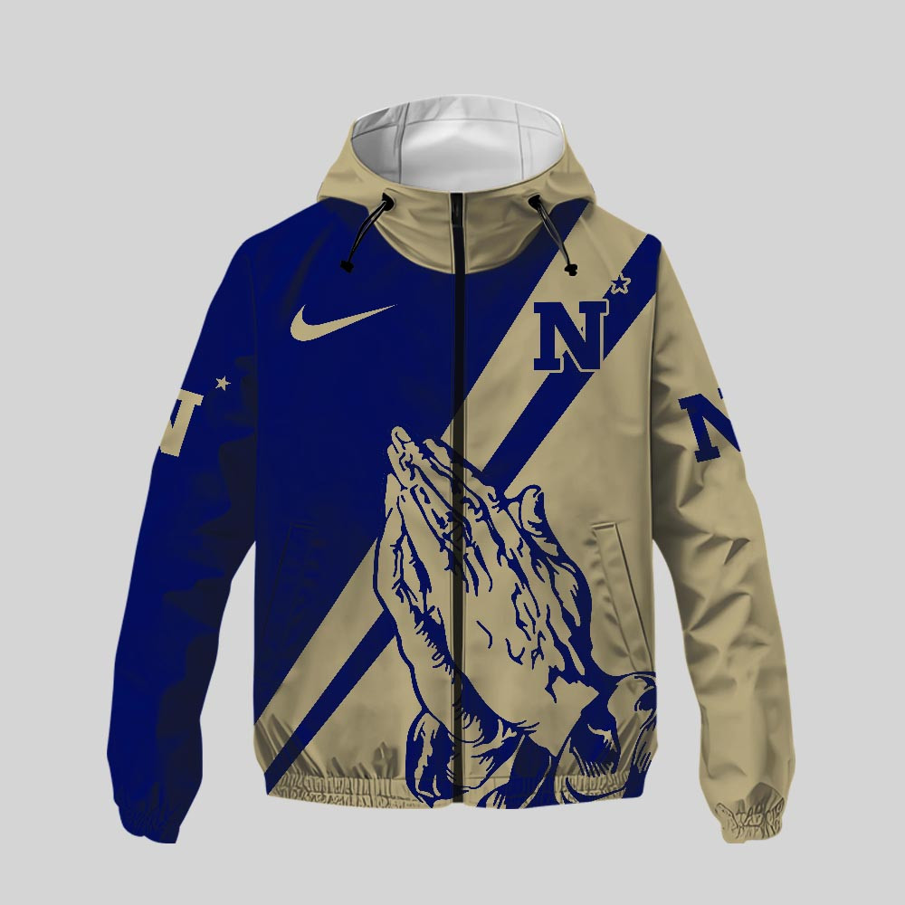 Navy Midshipmen | Premium NCAA God Bless My Team Windbreaker Jacket TTH2105158 - Image 2