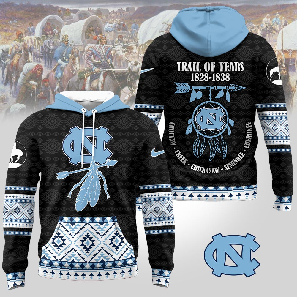 North Carolina Tar Heels | Premium NCAA Trail of Tears Awareness 3D Hoodie TTH2105125 - Image 2