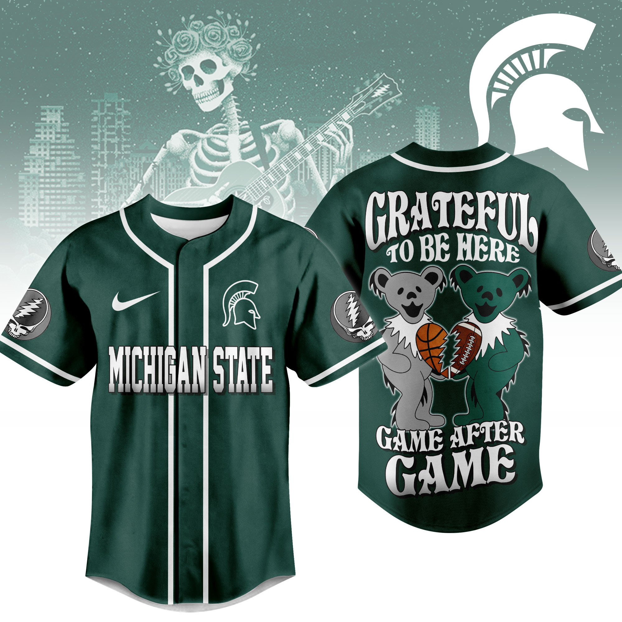 Michigan State Spartans | Premium College Grateful Sports Jersey TTH2105107 - Image 2