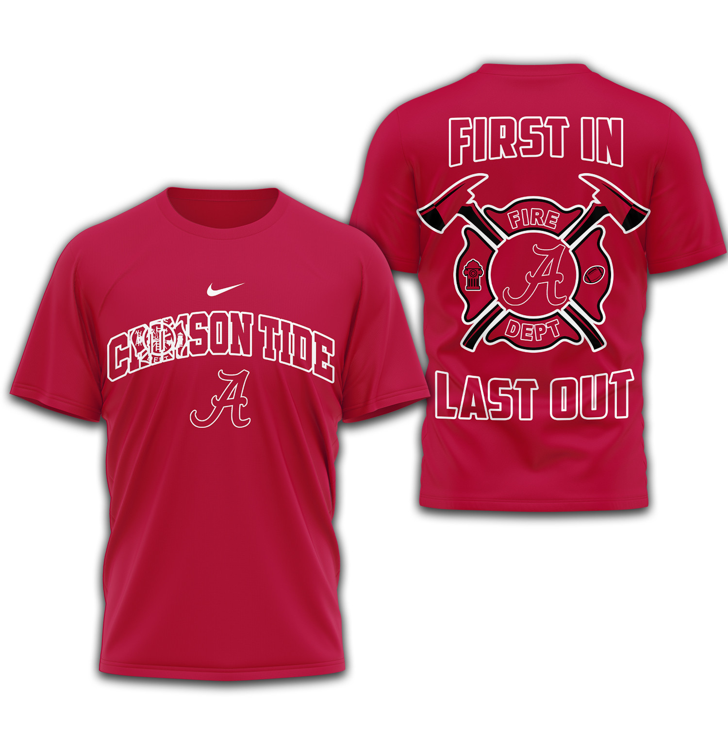 Alabama Crimson Tide | Premium Fire Dept 3D Shirt TTH2105153 - Image 2