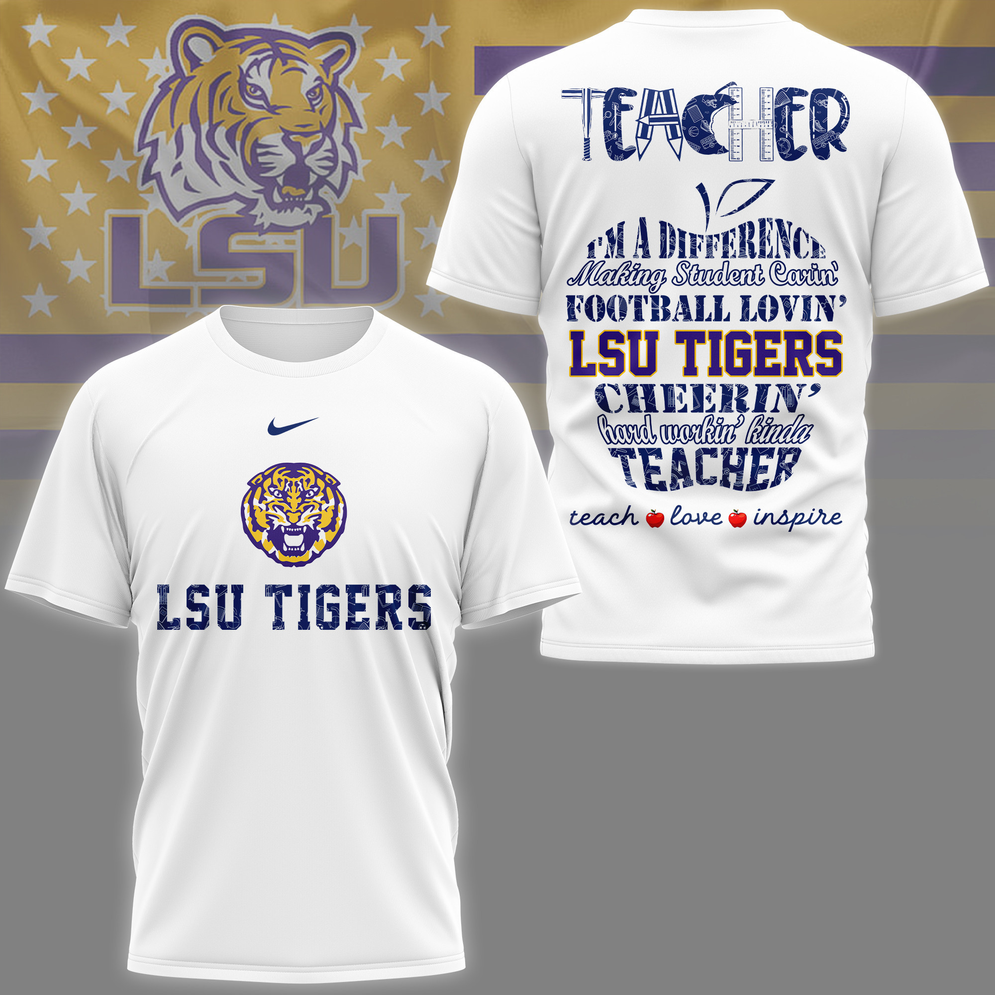 LSU Tigers | Premium Teacher Pride 3D Shirt TTH210586