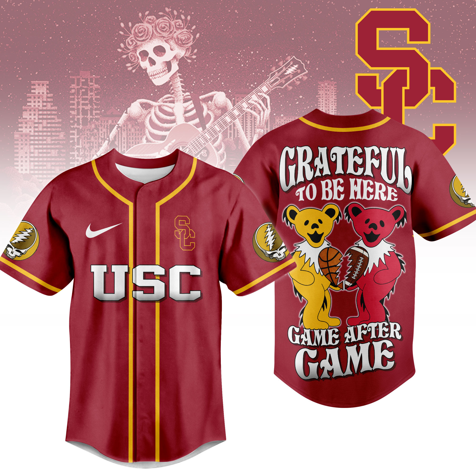 USC Trojans | Premium College Grateful Sports Jersey TTH2105107 - Image 2