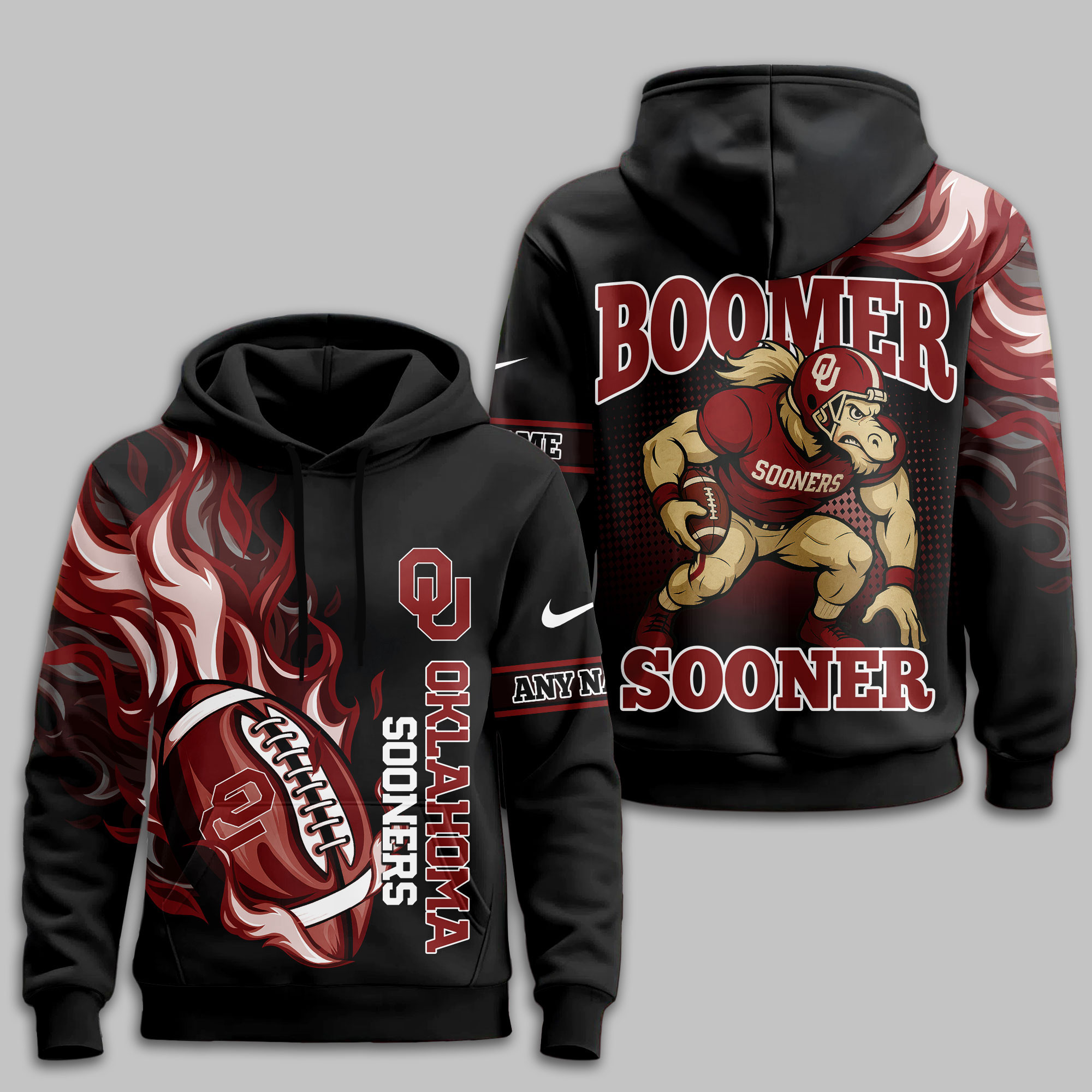 Oklahoma Sooners | Premium NCAA Victory Flame Personalized Hoodie TTH2105116
