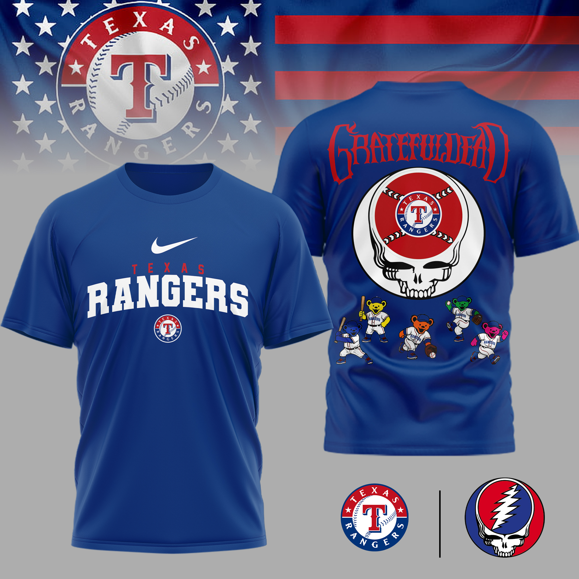 Texas Rangers | Premium MLB Deadhead 3D Shirt TTH2105167 - Image 2