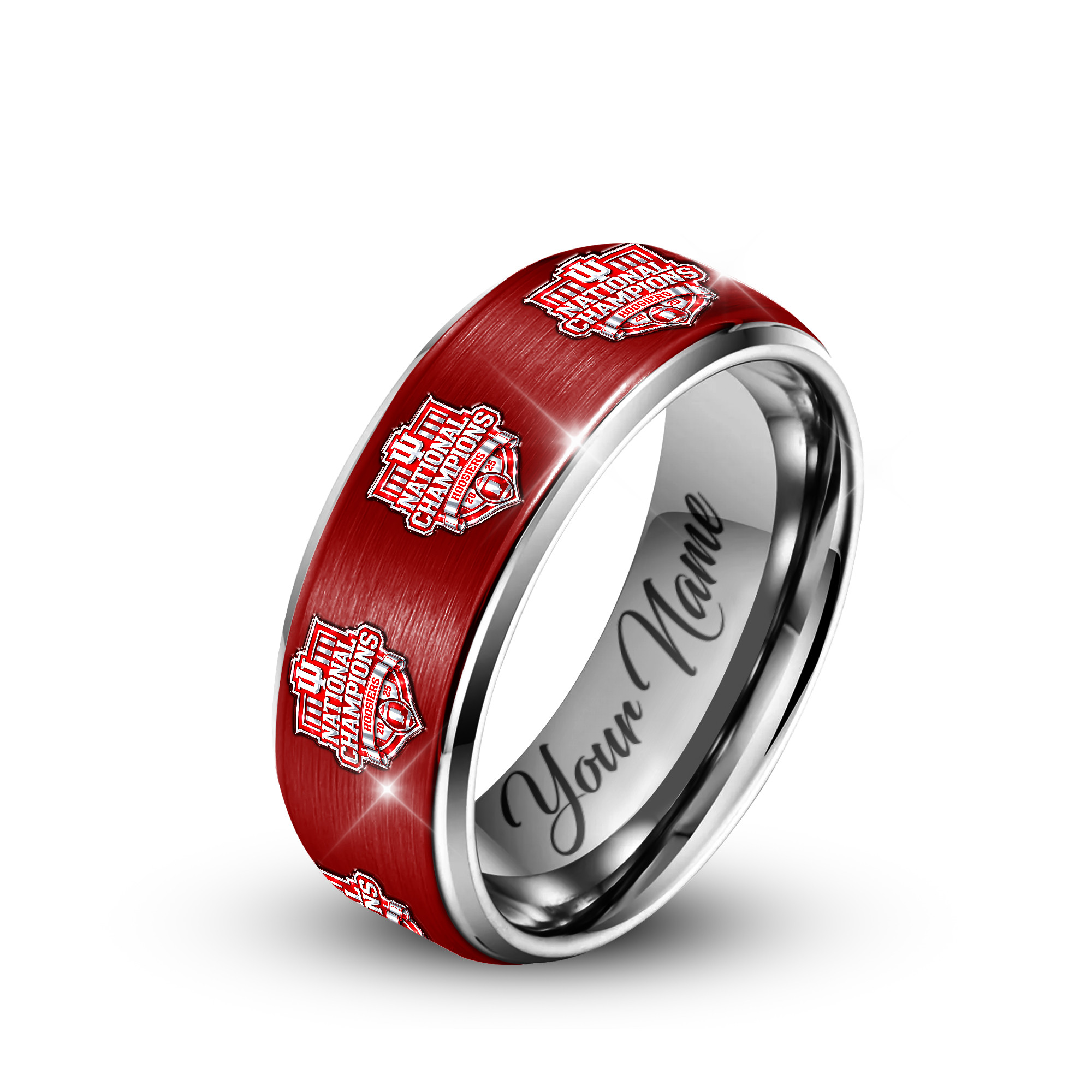 Indiana Hoosiers | Premium NCAA 2026 CFP National Champions Silver Tungsten Ring TTH210589