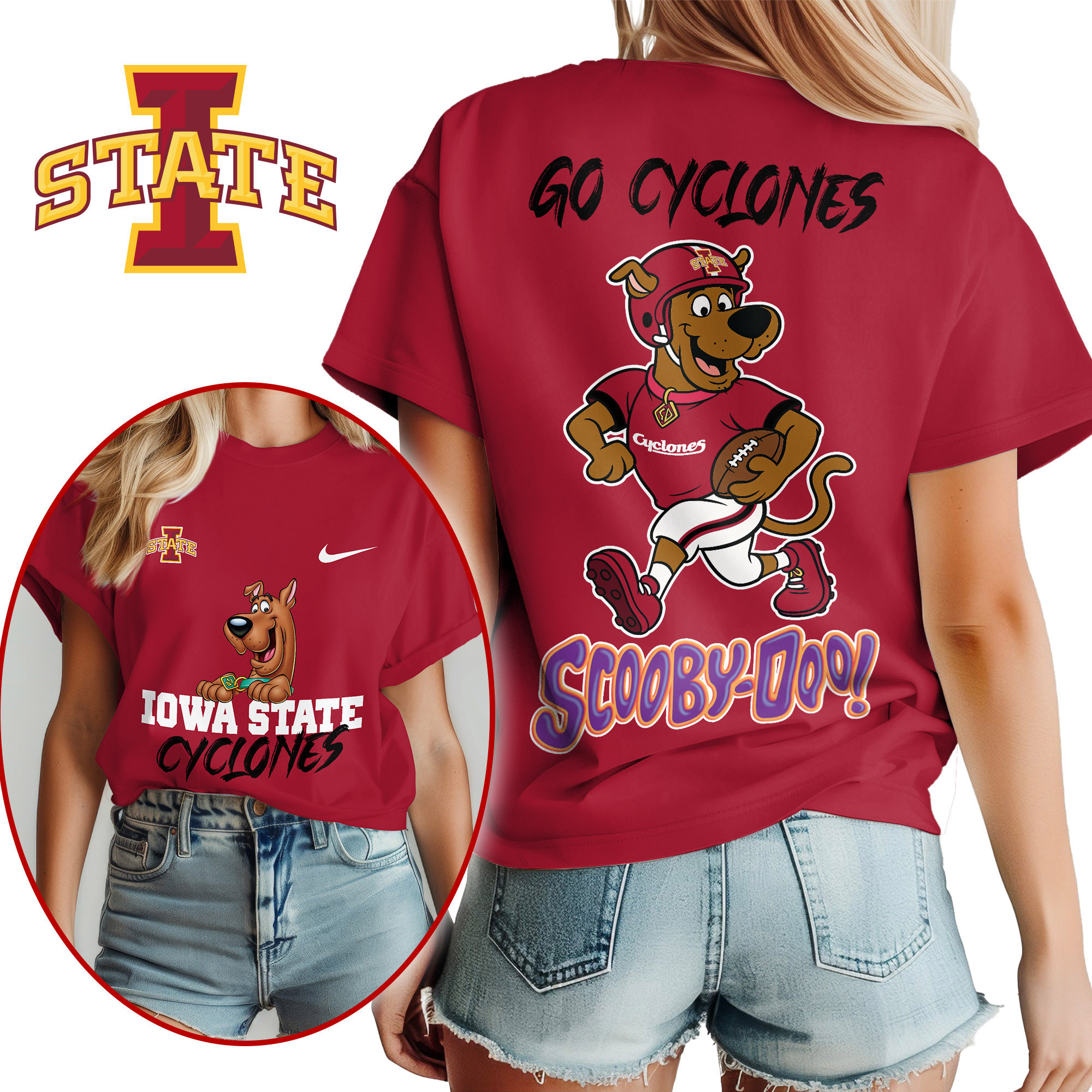 Iowa State Cyclones | Premium NCAA Scooby-Doo Fan Women’s Shirt TTH2105171 - Image 2