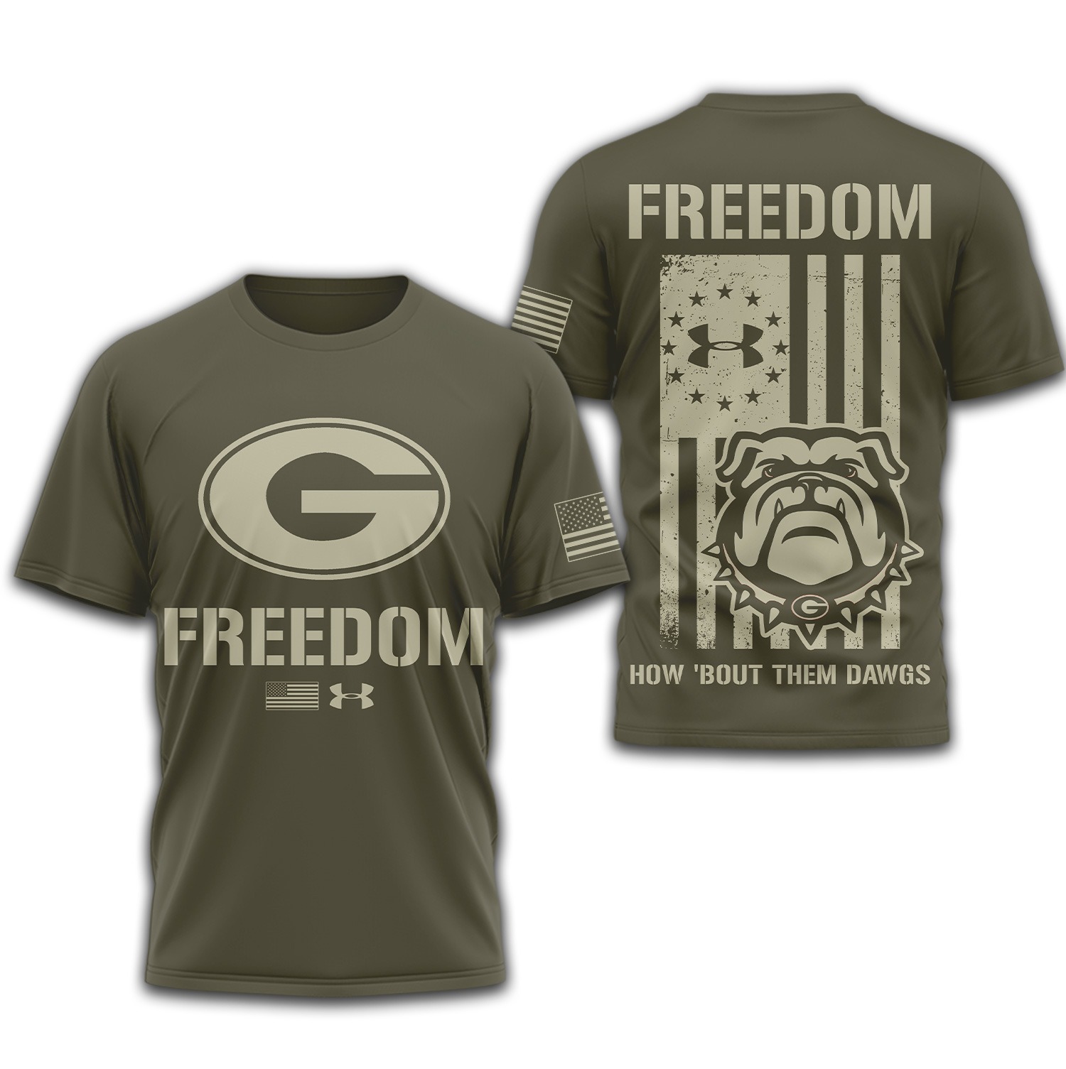 Georgia Bulldogs | Premium NCAA Freedom Under Armour 3D Shirt TTH2105137