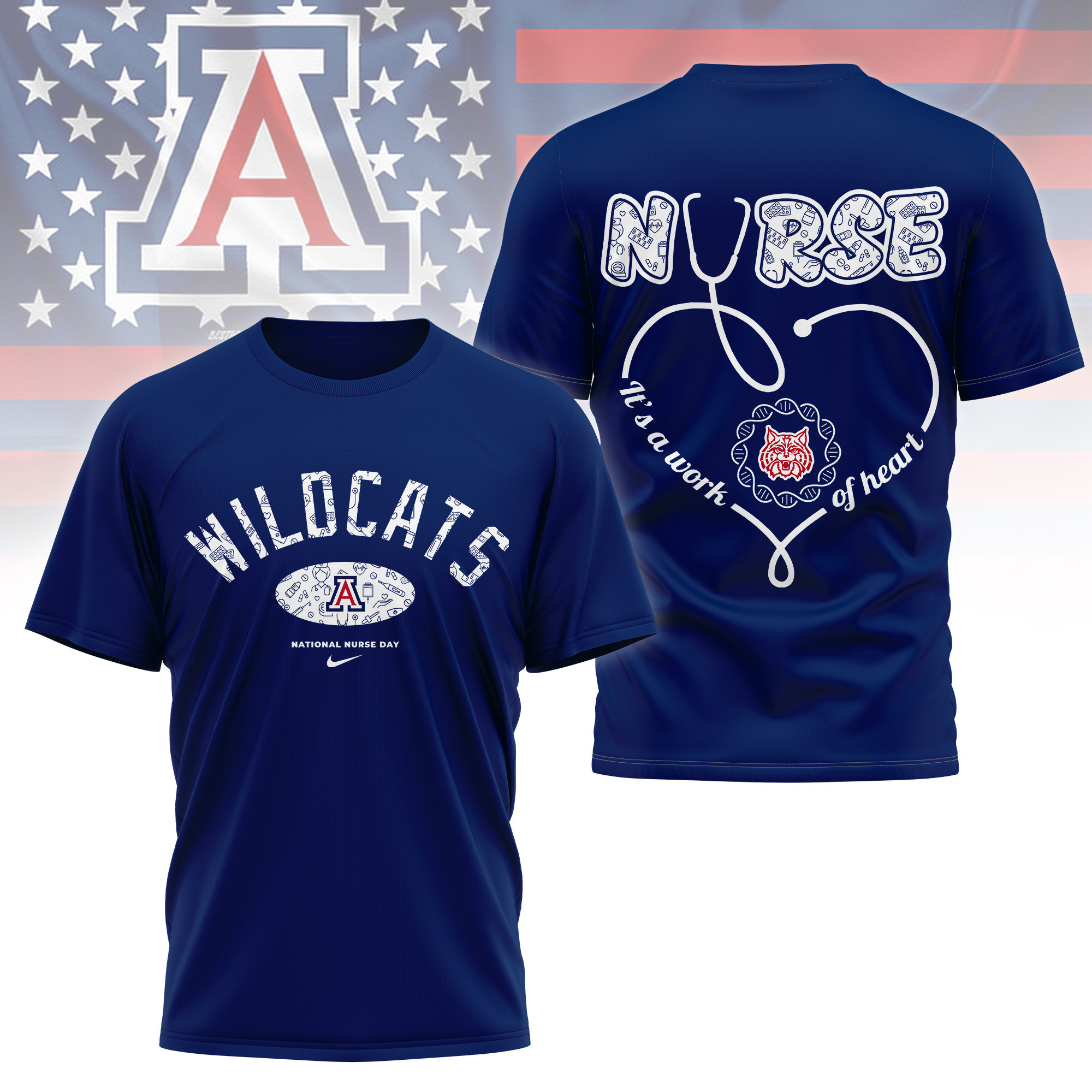 Arizona Wildcats | Premium Nurse Appreciation Day 3D Shirt TTH2105135 - Image 3