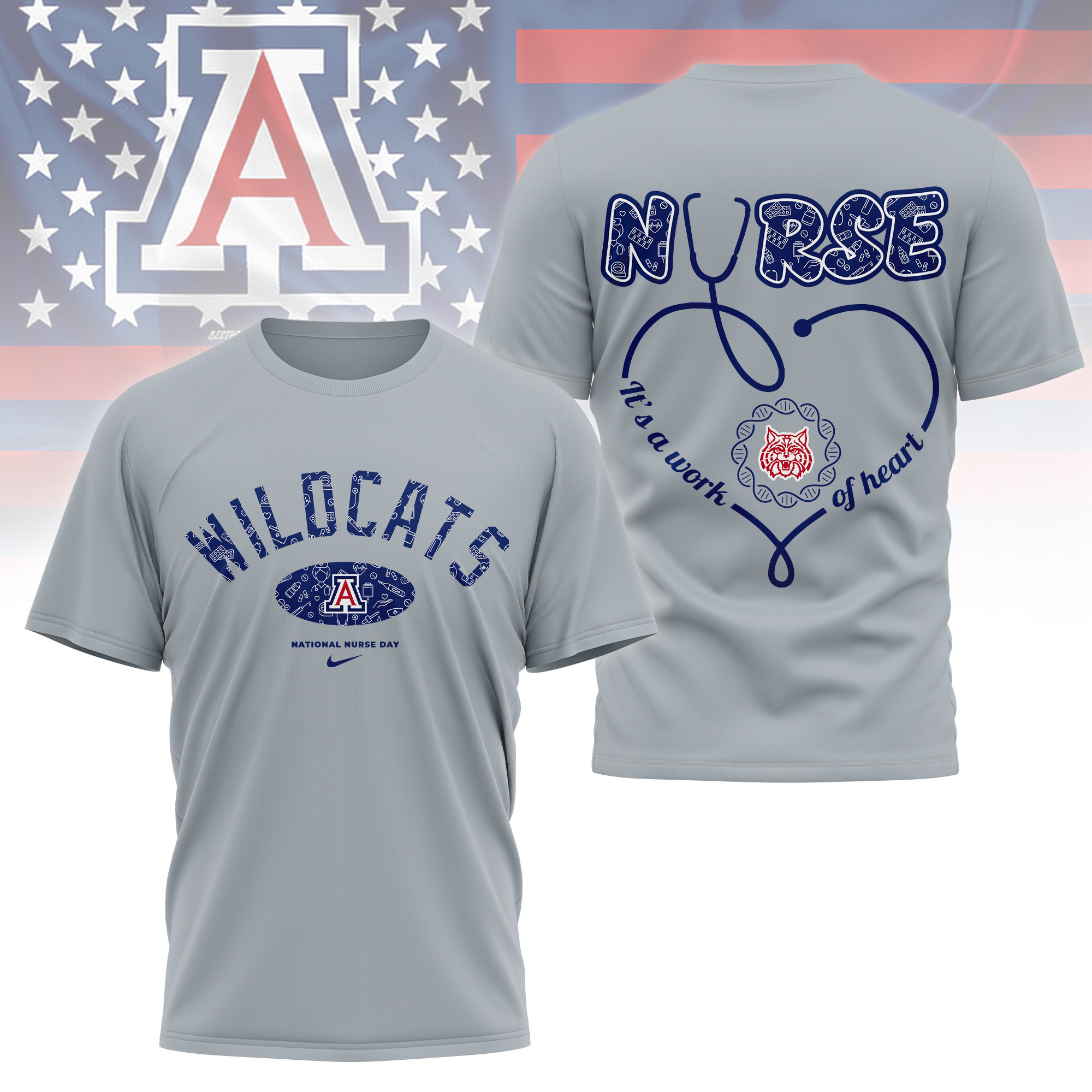 Arizona Wildcats | Premium Nurse Appreciation Day 3D Shirt TTH2105135 - Image 2