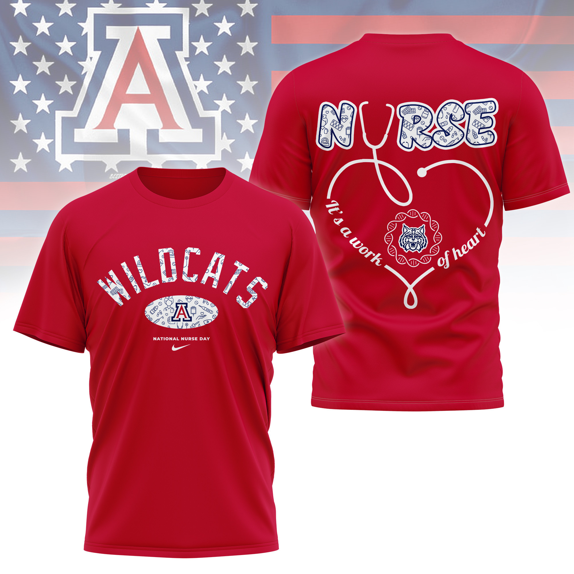 Arizona Wildcats | Premium Nurse Appreciation Day 3D Shirt TTH2105135 - Image 4