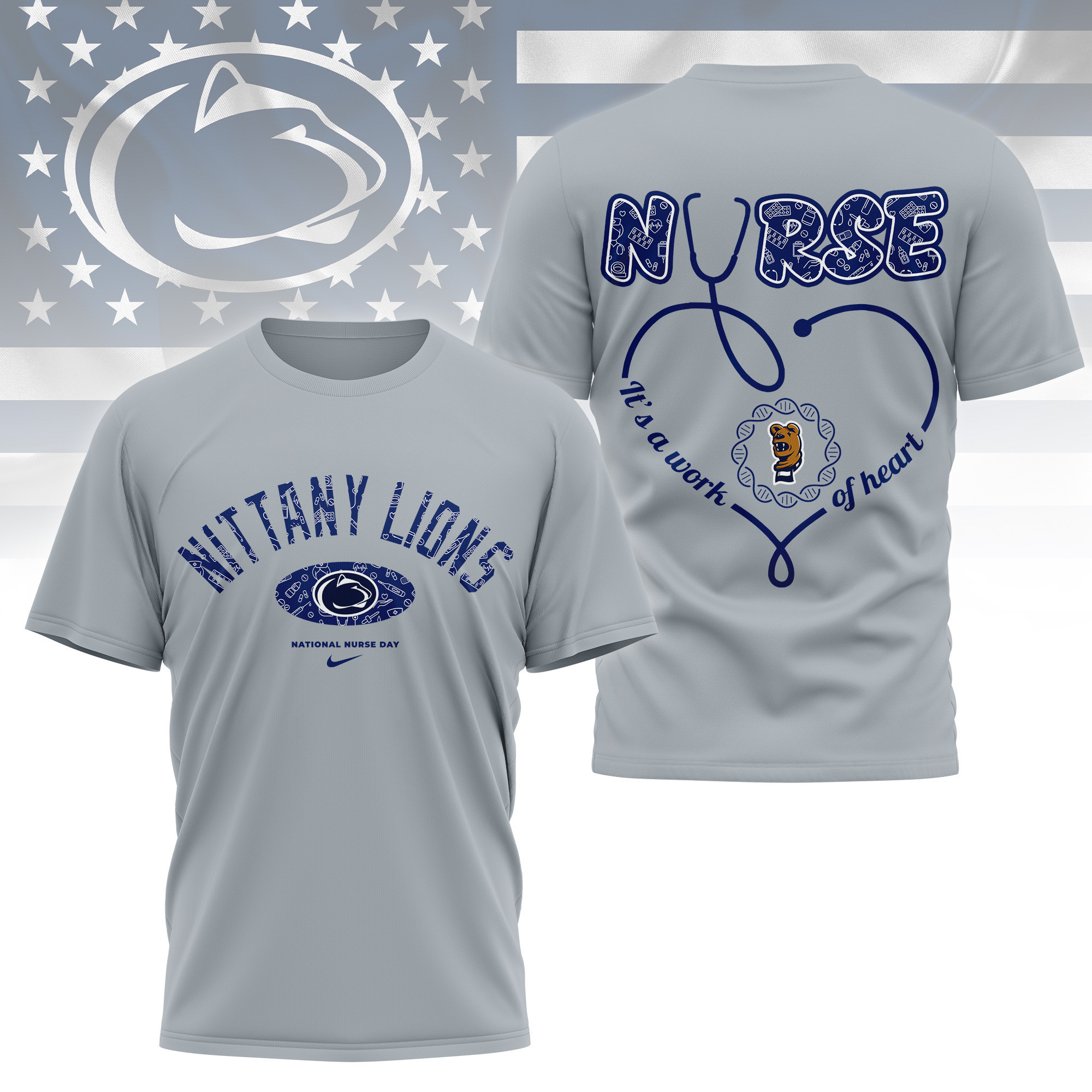 Penn State Nittany Lions | Premium Nurse Appreciation Day 3D Shirt TTH2105135 - Image 2