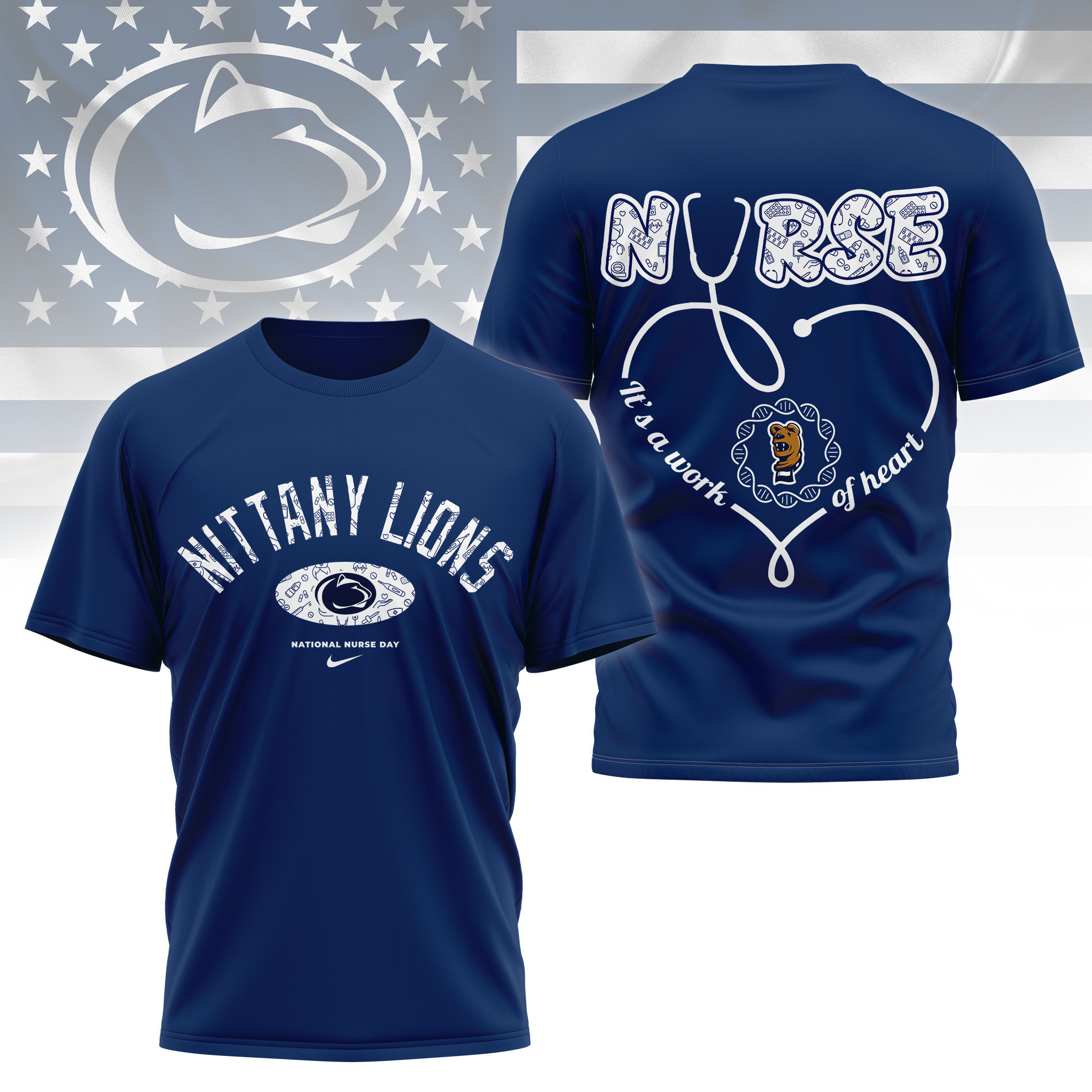Penn State Nittany Lions | Premium Nurse Appreciation Day 3D Shirt TTH2105135 - Image 3