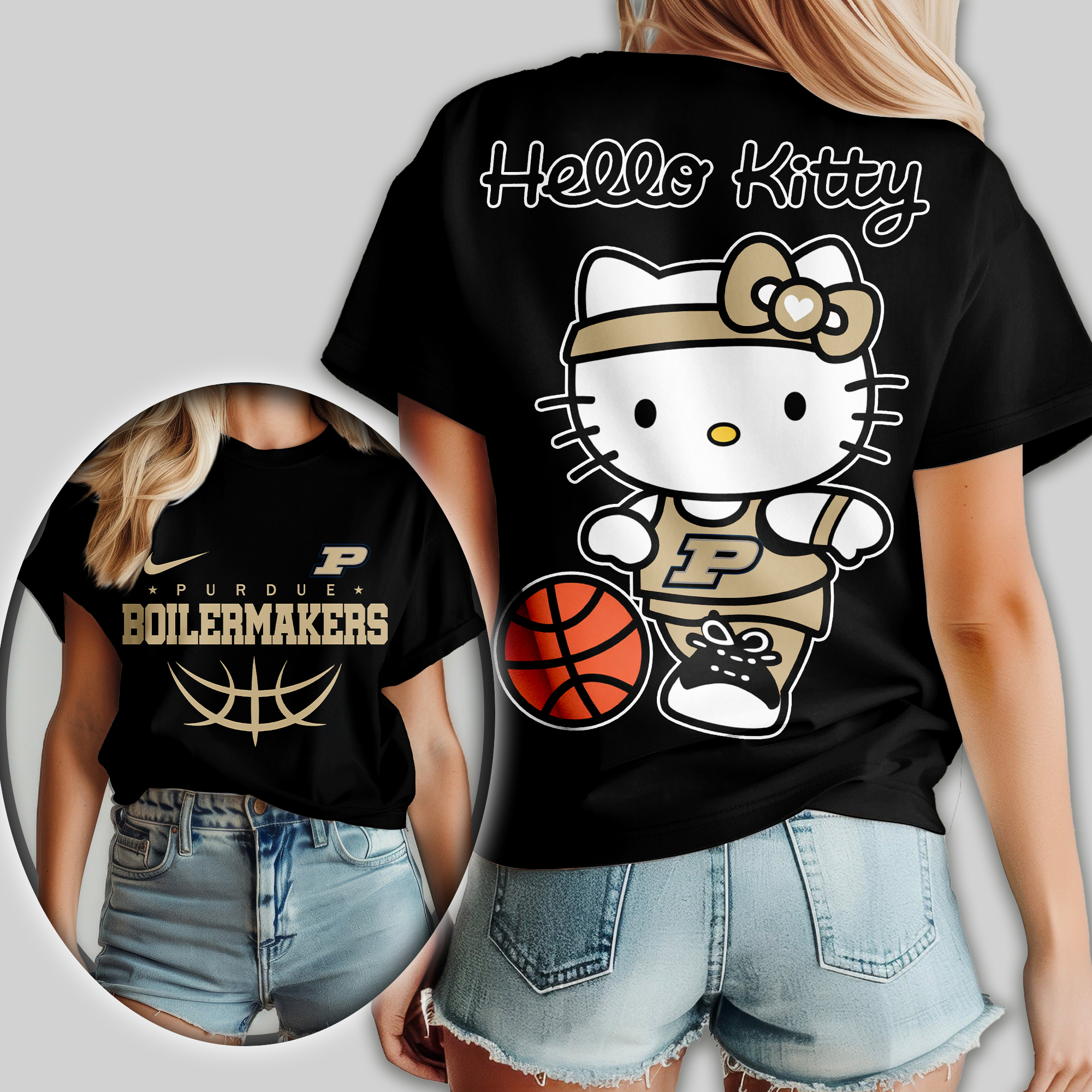 Purdue Boilermakers | Premium NCAA Hello Kitty Basketball Women Shirt TTH2105119