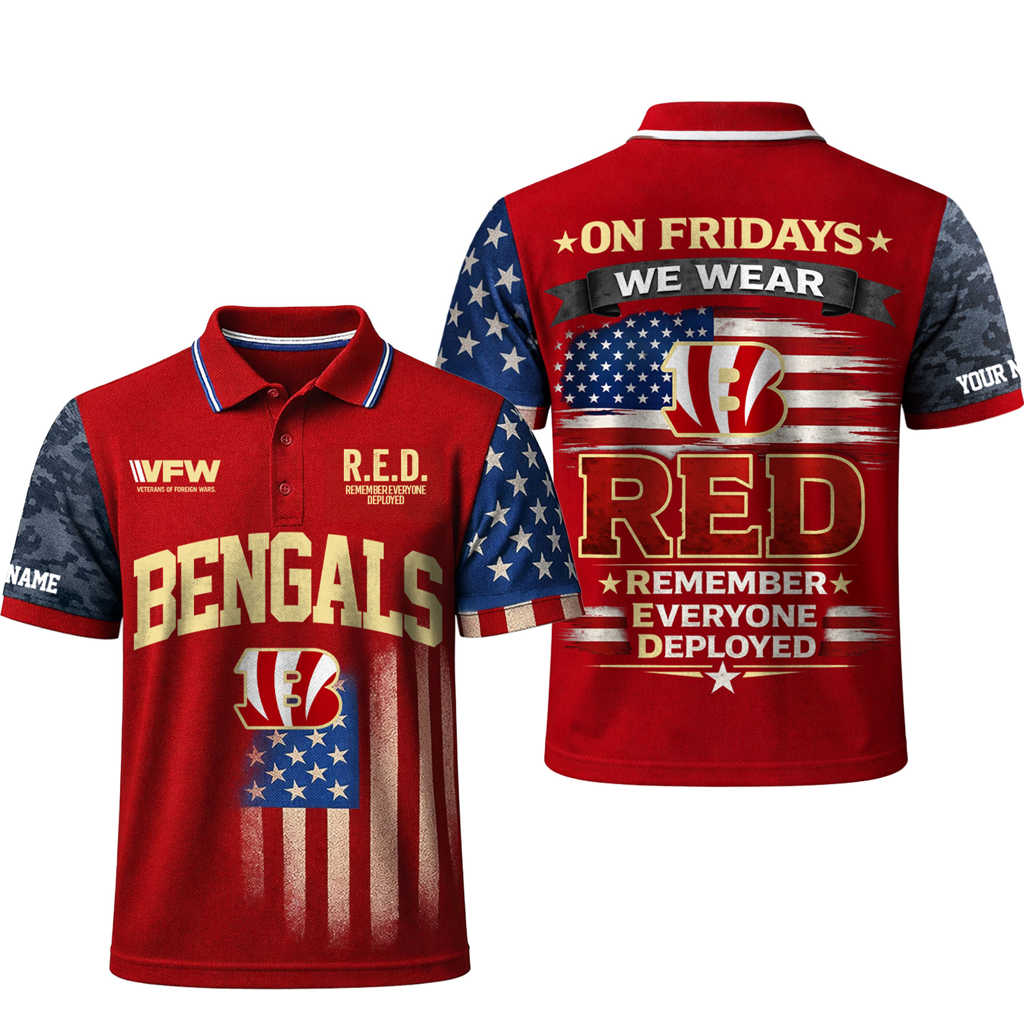 Cincinnati Bengals | Premium NFL Red Friday Polo Shirt TTH2105146