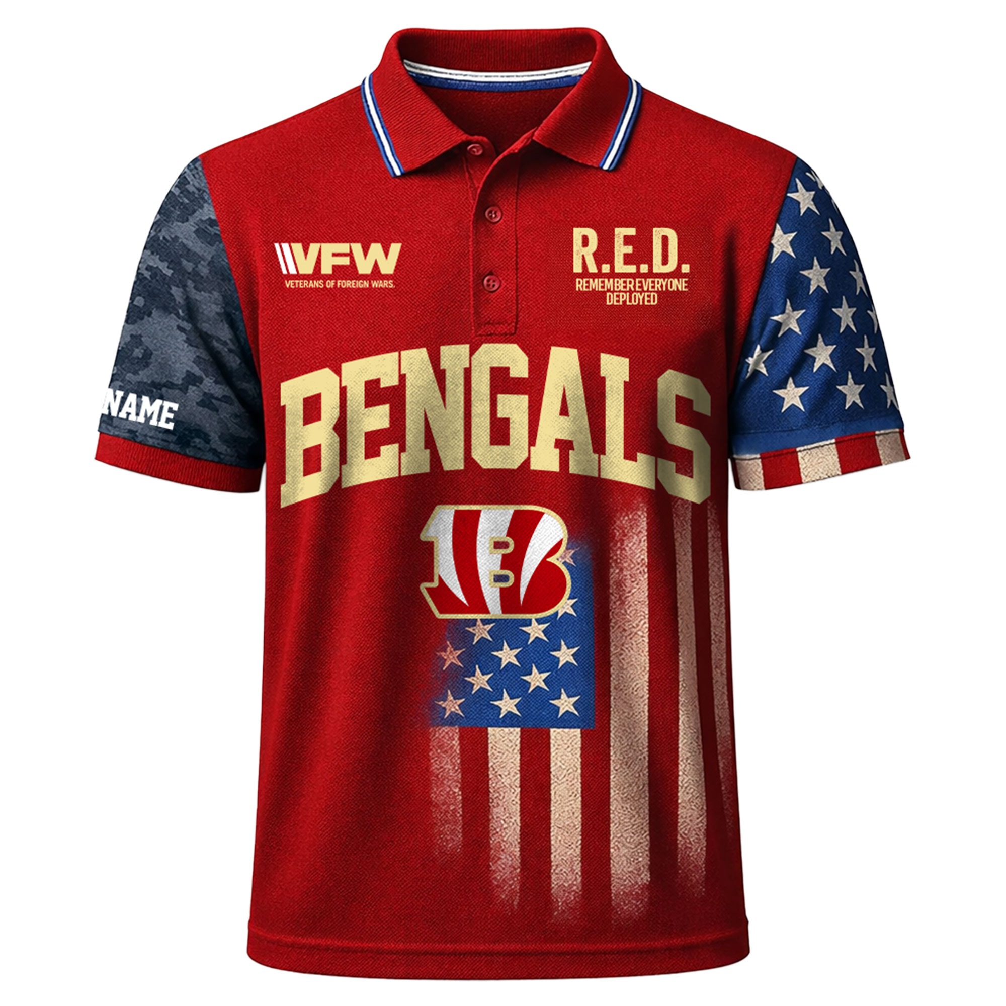 Cincinnati Bengals | Premium NFL Red Friday Polo Shirt TTH2105146 - Image 2