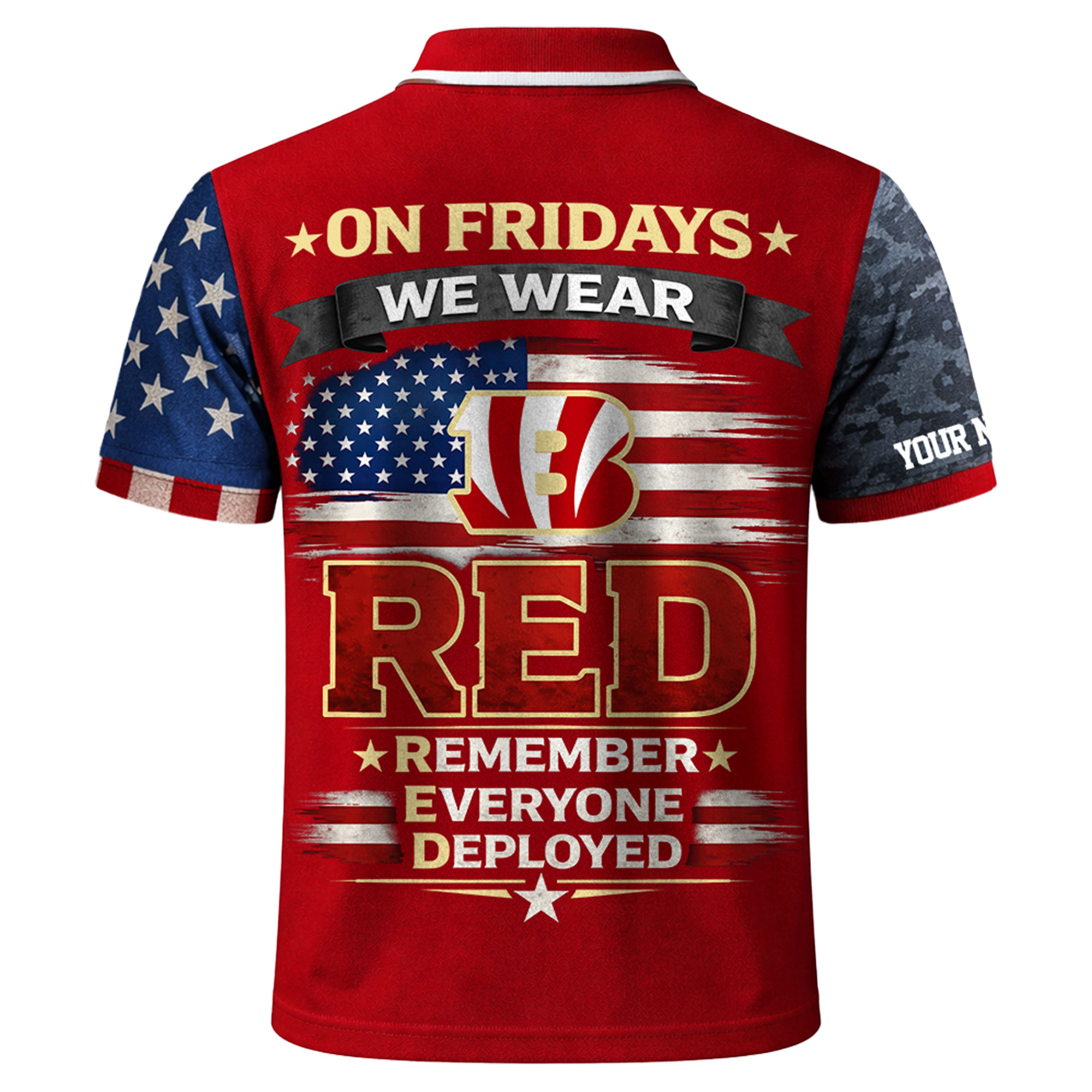 Cincinnati Bengals | Premium NFL Red Friday Polo Shirt TTH2105146 - Image 3