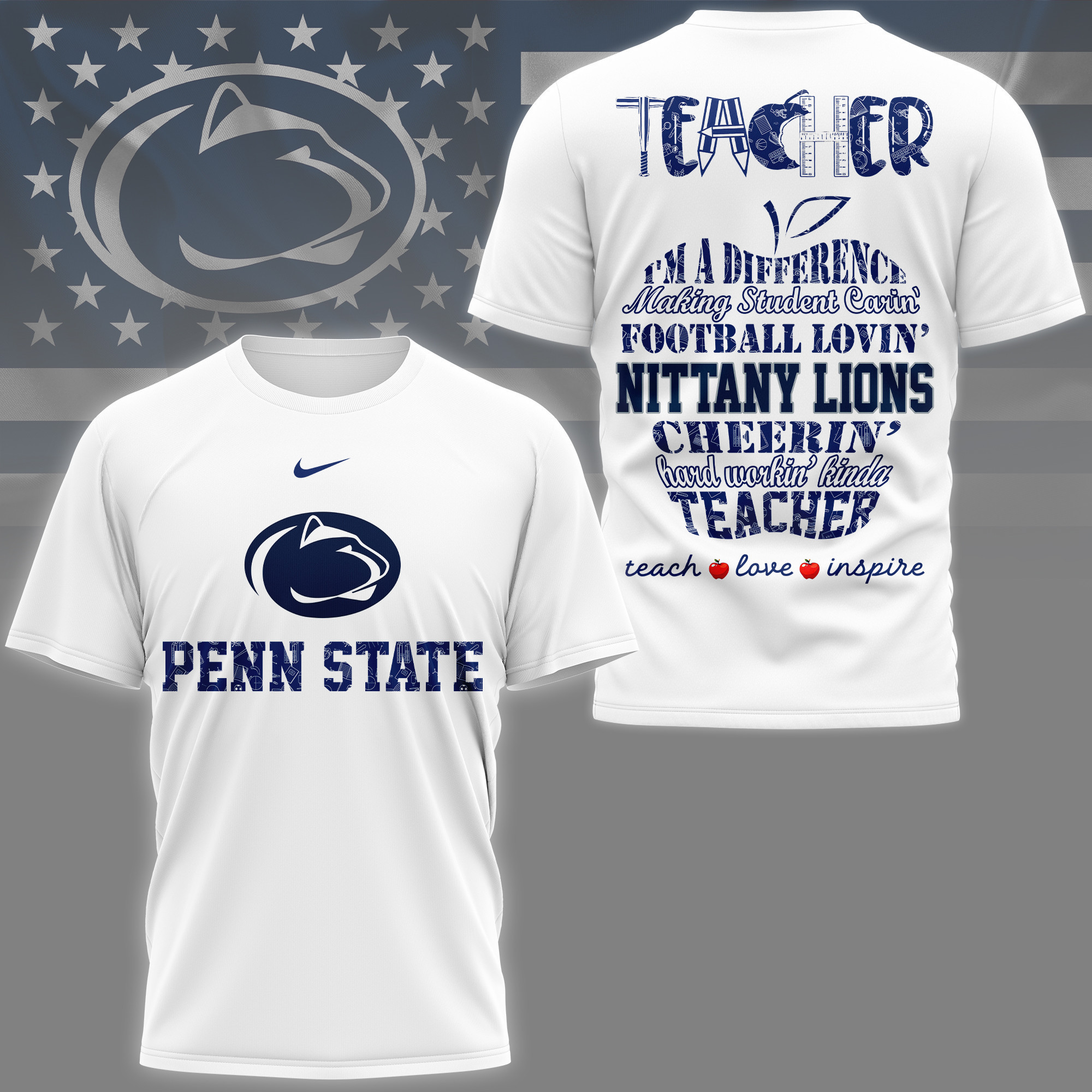 Penn State Nittany Lions | Premium Teacher Pride 3D Shirt TTH2105261