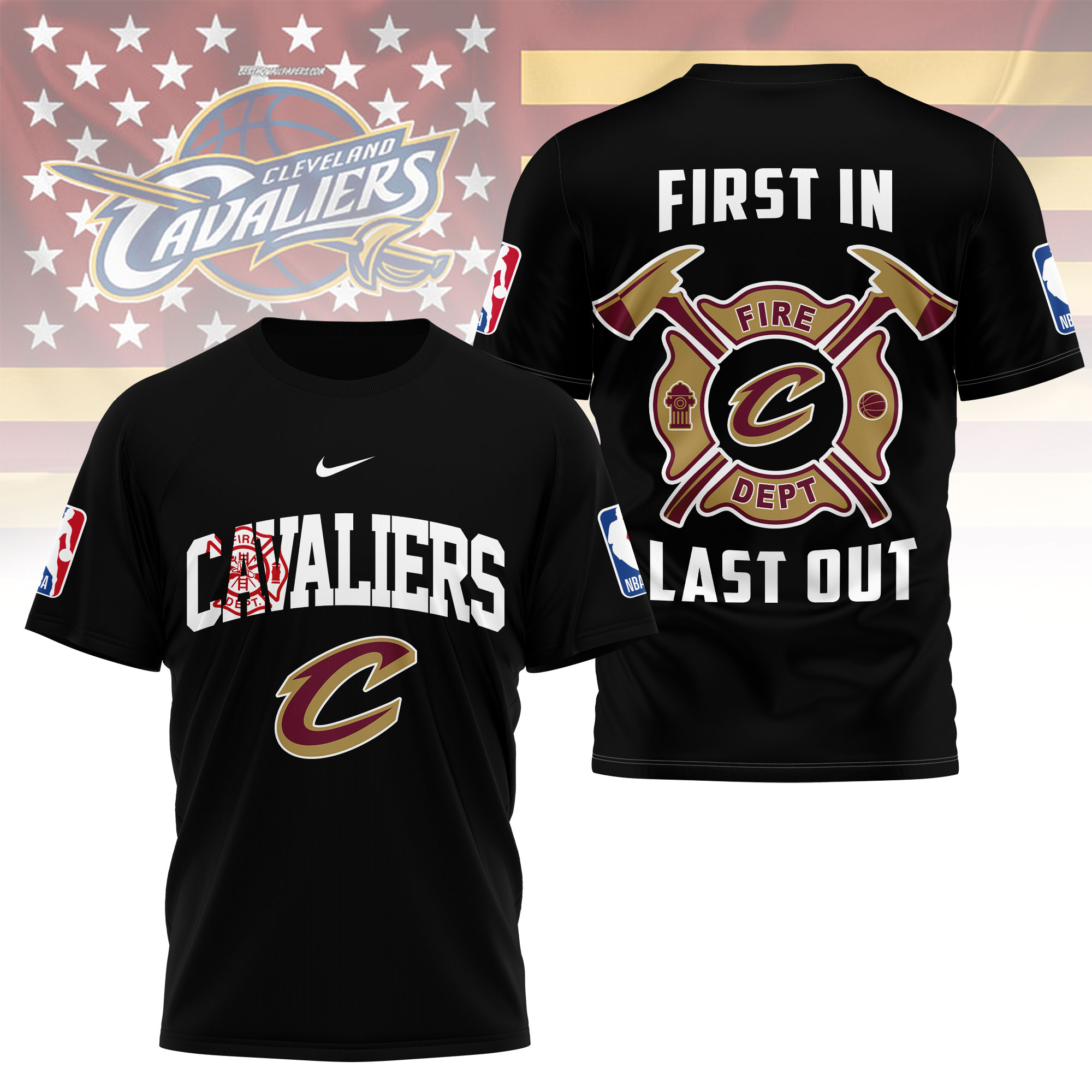 Cleveland Cavaliers | Premium NBA Fire Dept 3D Shirt TTH2105112