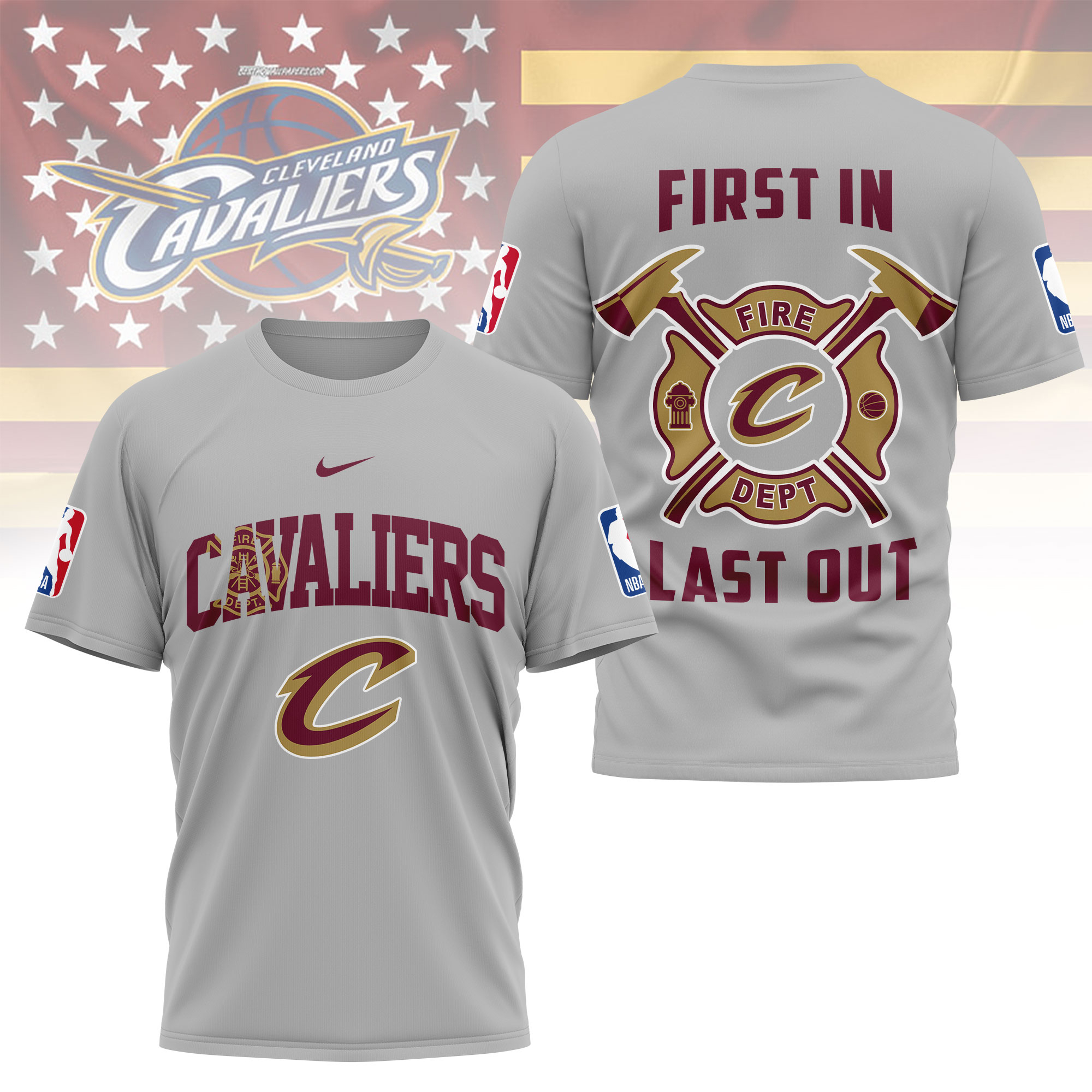 Cleveland Cavaliers | Premium NBA Fire Dept 3D Shirt TTH2105112 - Image 2