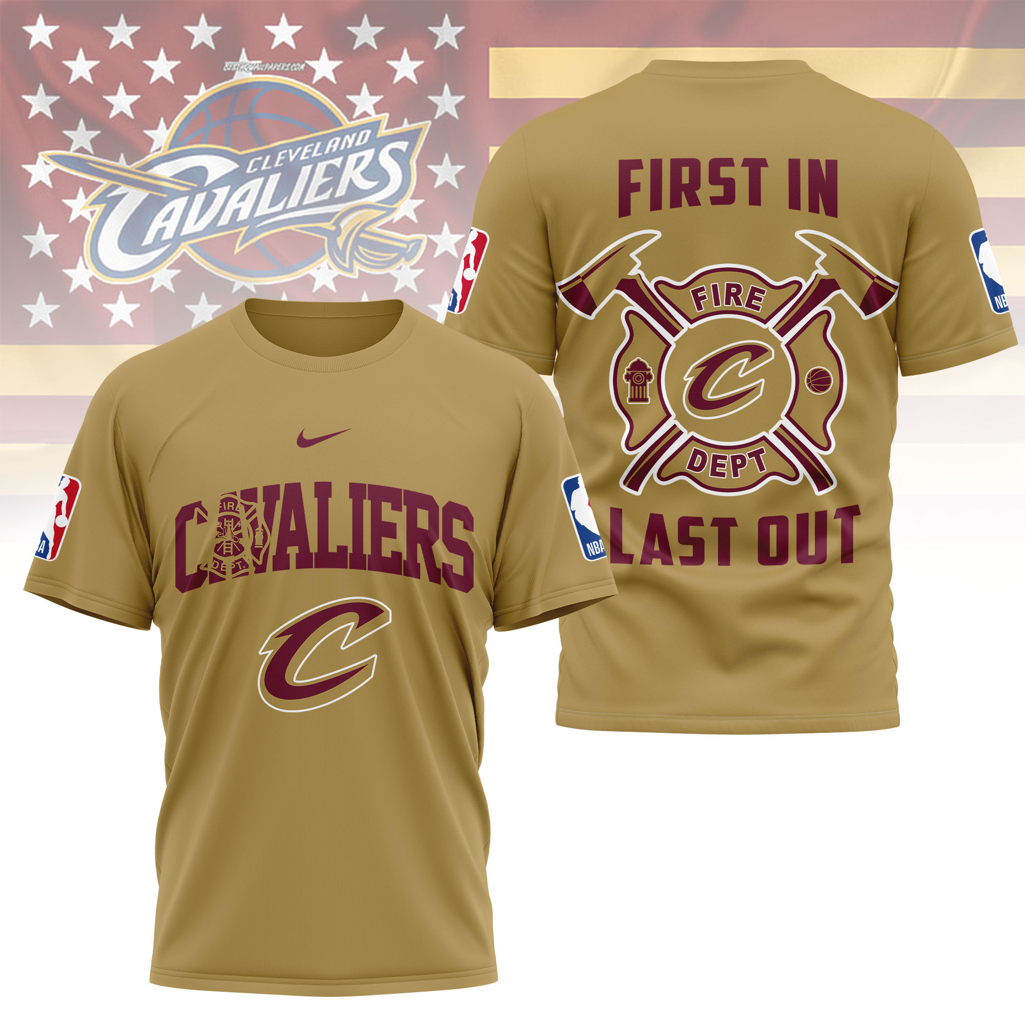 Cleveland Cavaliers | Premium NBA Fire Dept 3D Shirt TTH2105112 - Image 3