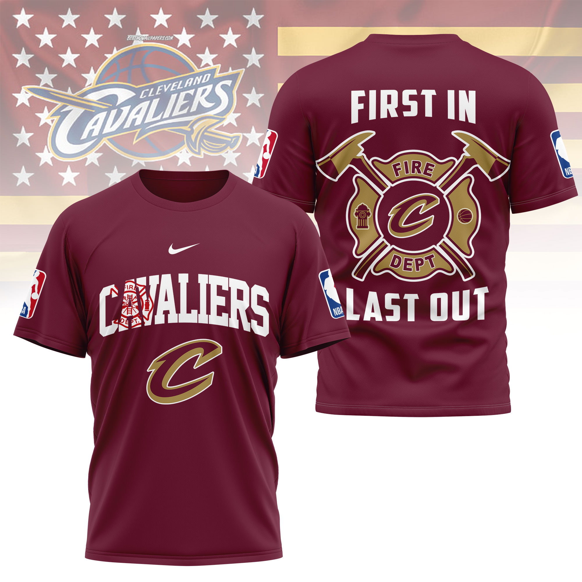 Cleveland Cavaliers | Premium NBA Fire Dept 3D Shirt TTH2105112 - Image 4