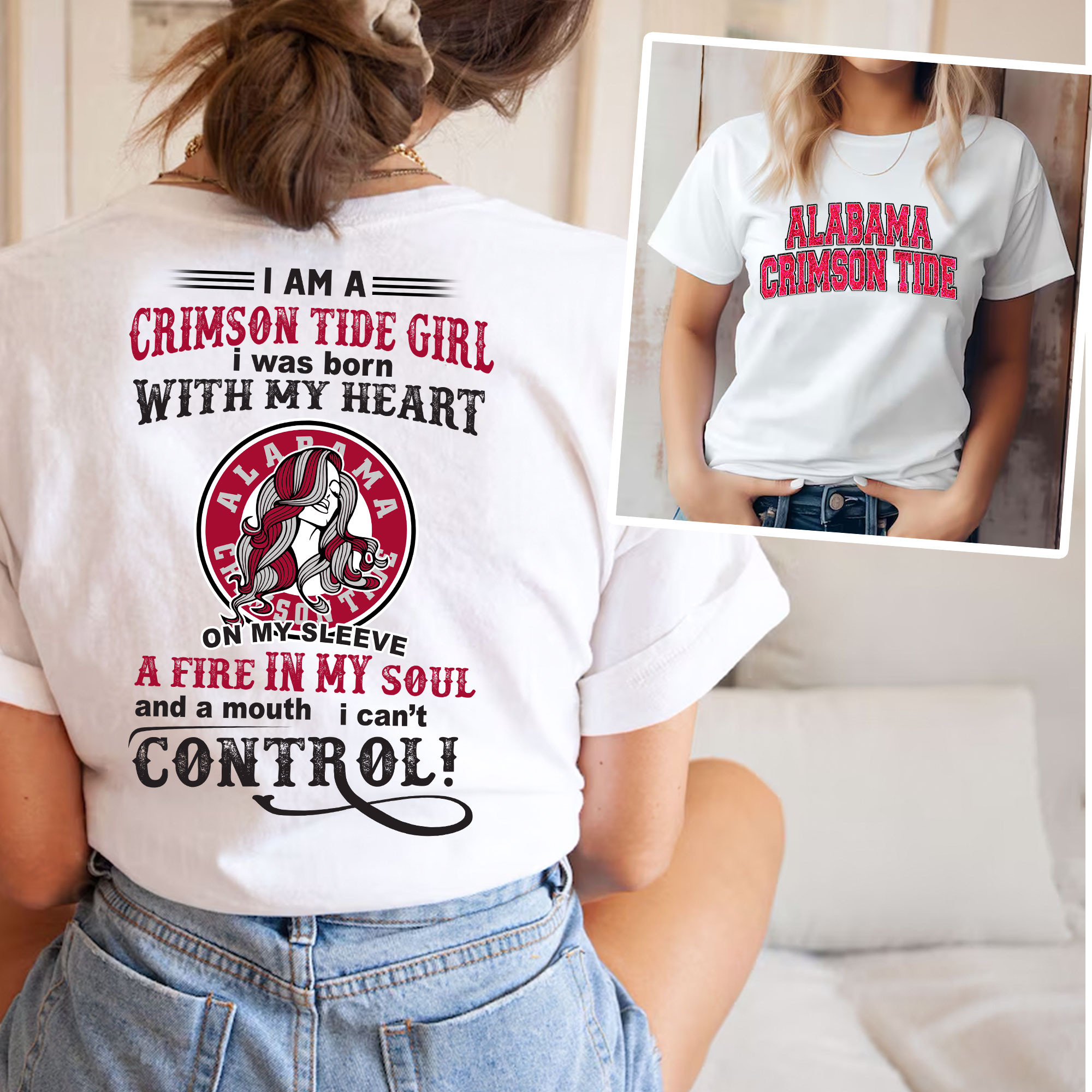 Alabama Crimson Tide | Premium NCAA Girl Fan 3D Shirt TTH2105211 - Image 2