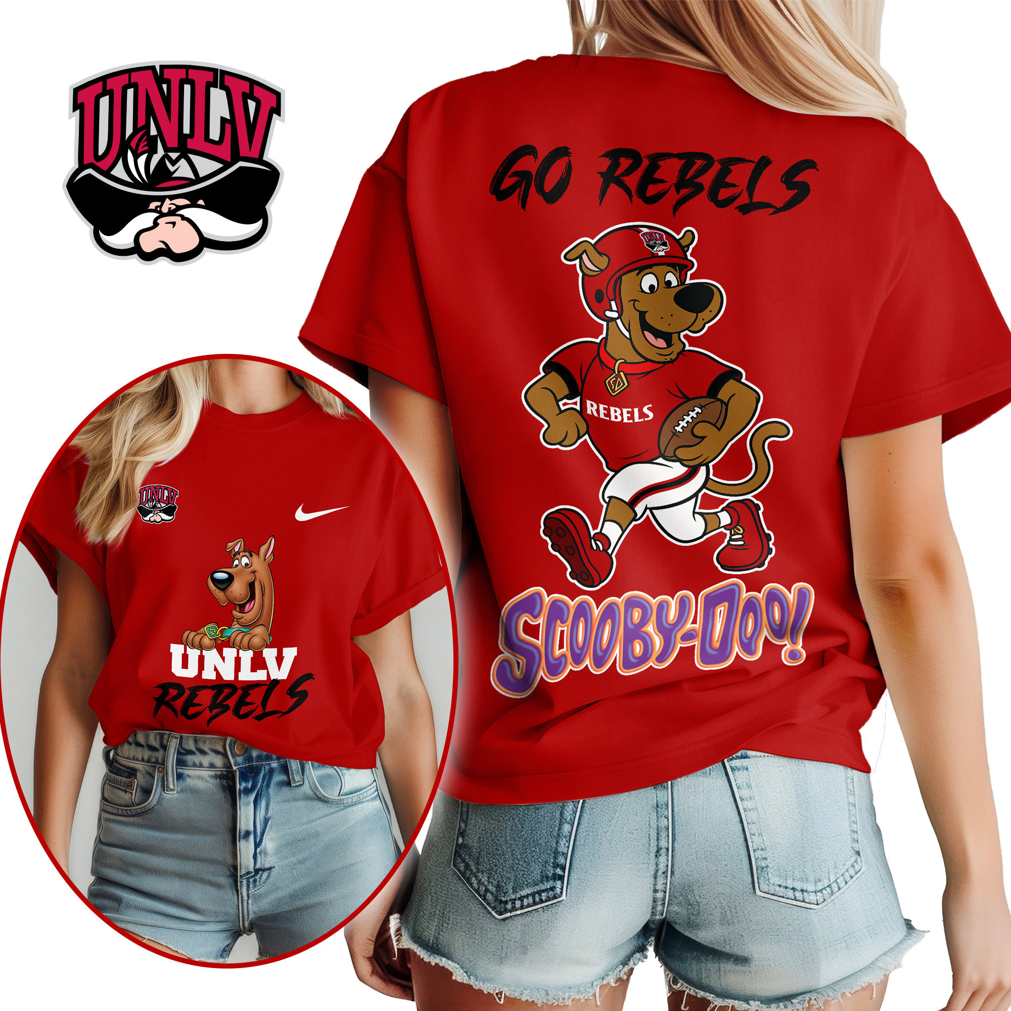 UNLV Rebels | Premium NCAA Scooby-Doo Fan Women’s Shirt TTH2105171 - Image 2