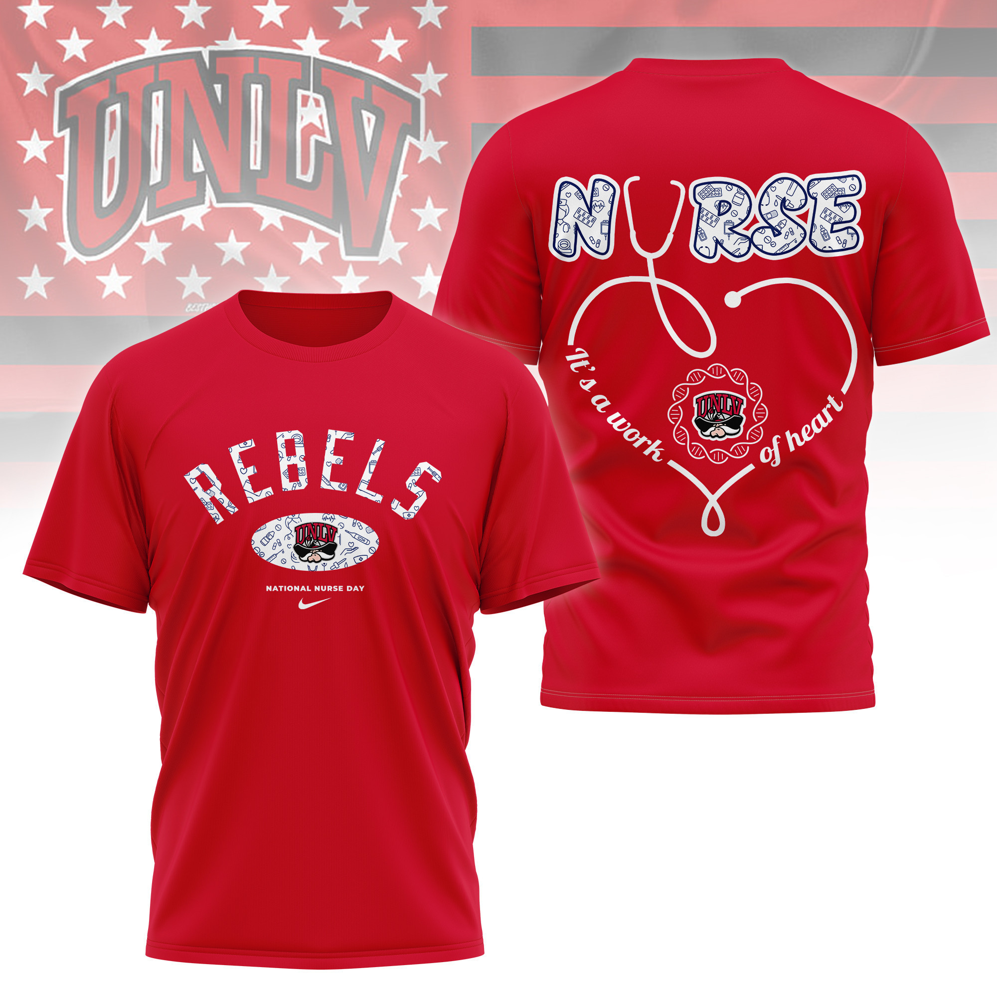 UNLV Rebels | Premium Nurse Appreciation Day 3D Shirt TTH2105135 - Image 3