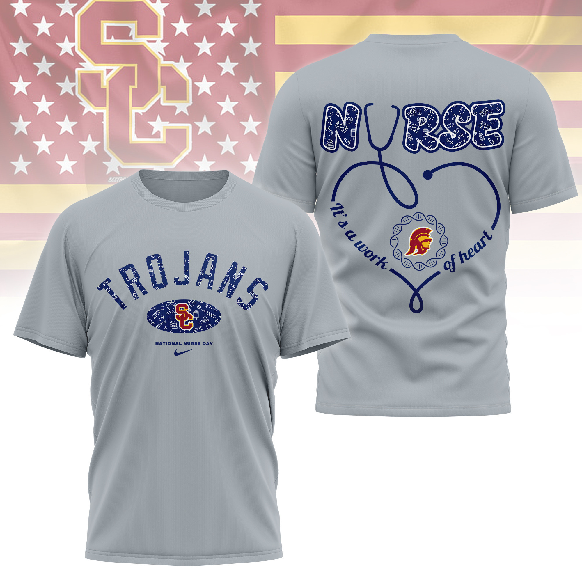 USC Trojans | Premium Nurse Appreciation Day 3D Shirt TTH2105135 - Image 2