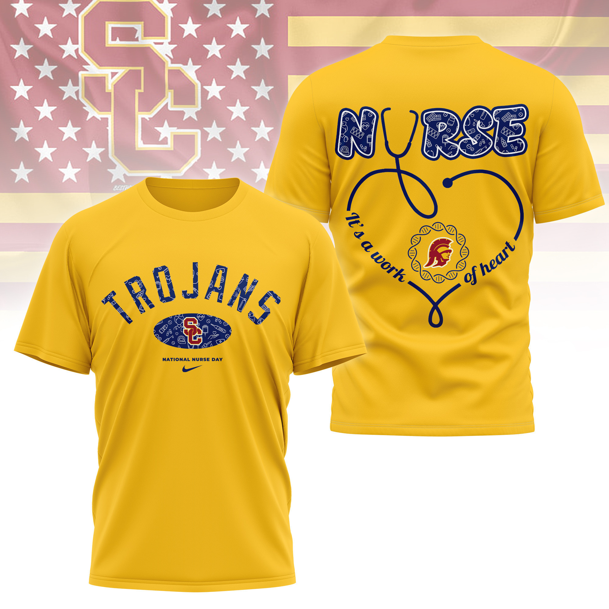 USC Trojans | Premium Nurse Appreciation Day 3D Shirt TTH2105135 - Image 4