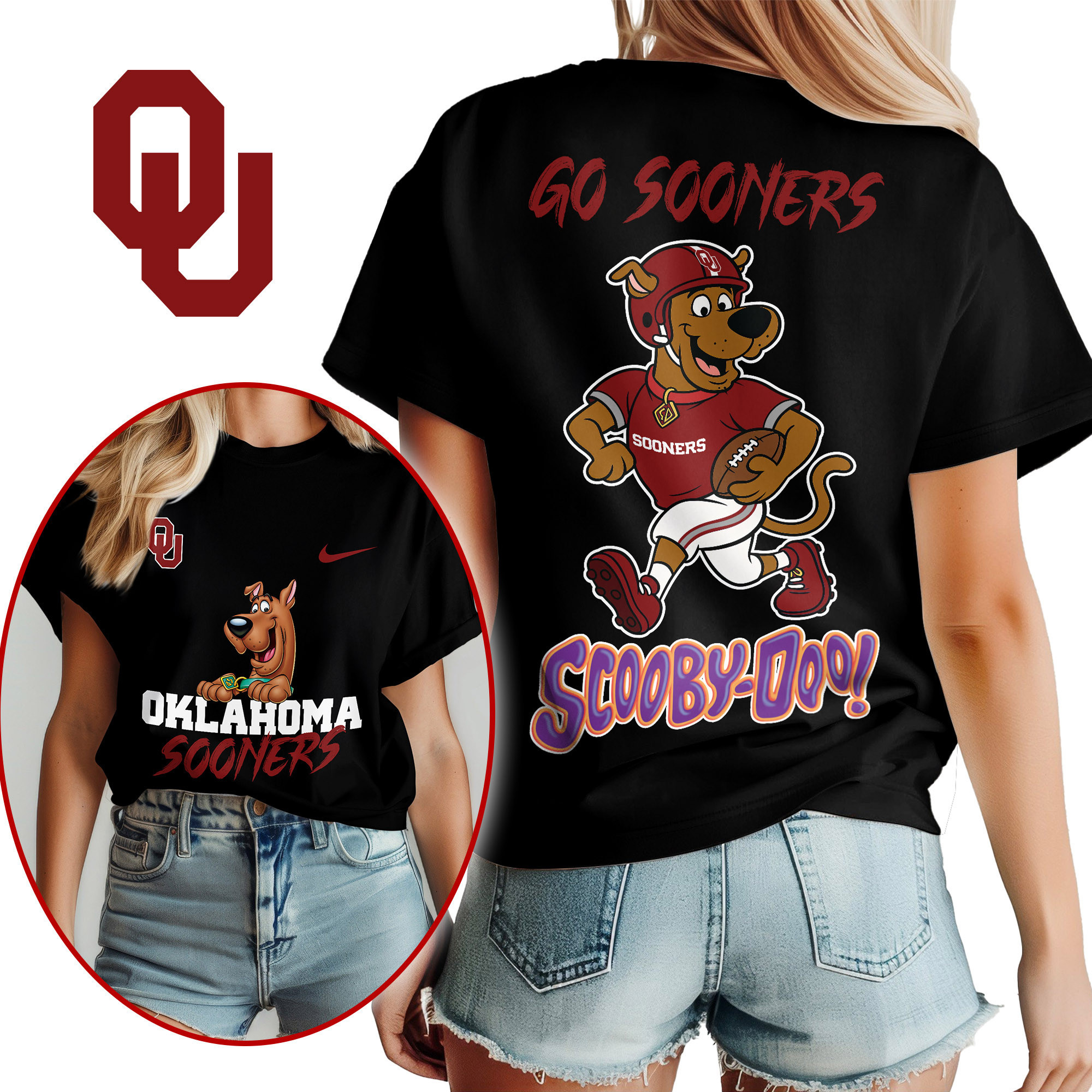 Oklahoma Sooners | Premium NCAA Scooby-Doo Fan Women’s Shirt TTH2105171