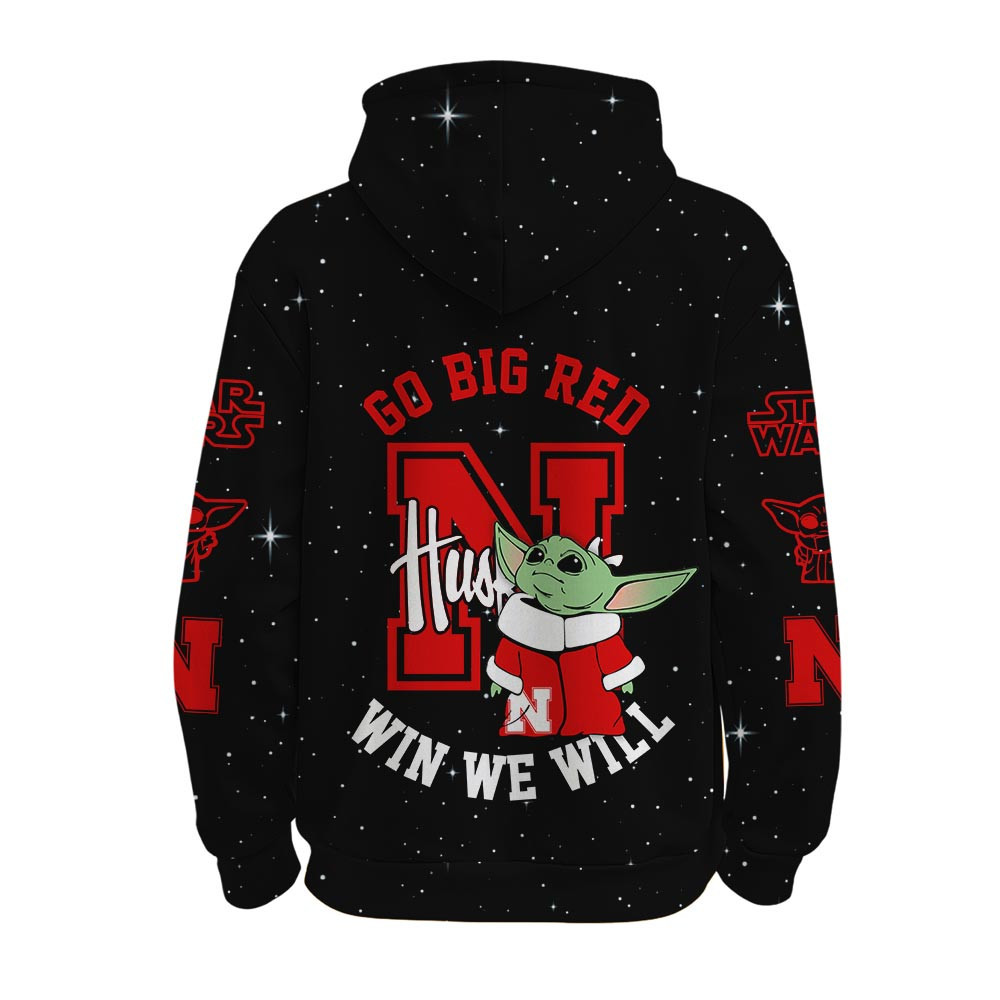 Nebraska Cornhuskers | Premium NCAA Baby Yoda Hoodie TTH2105157 - Image 2