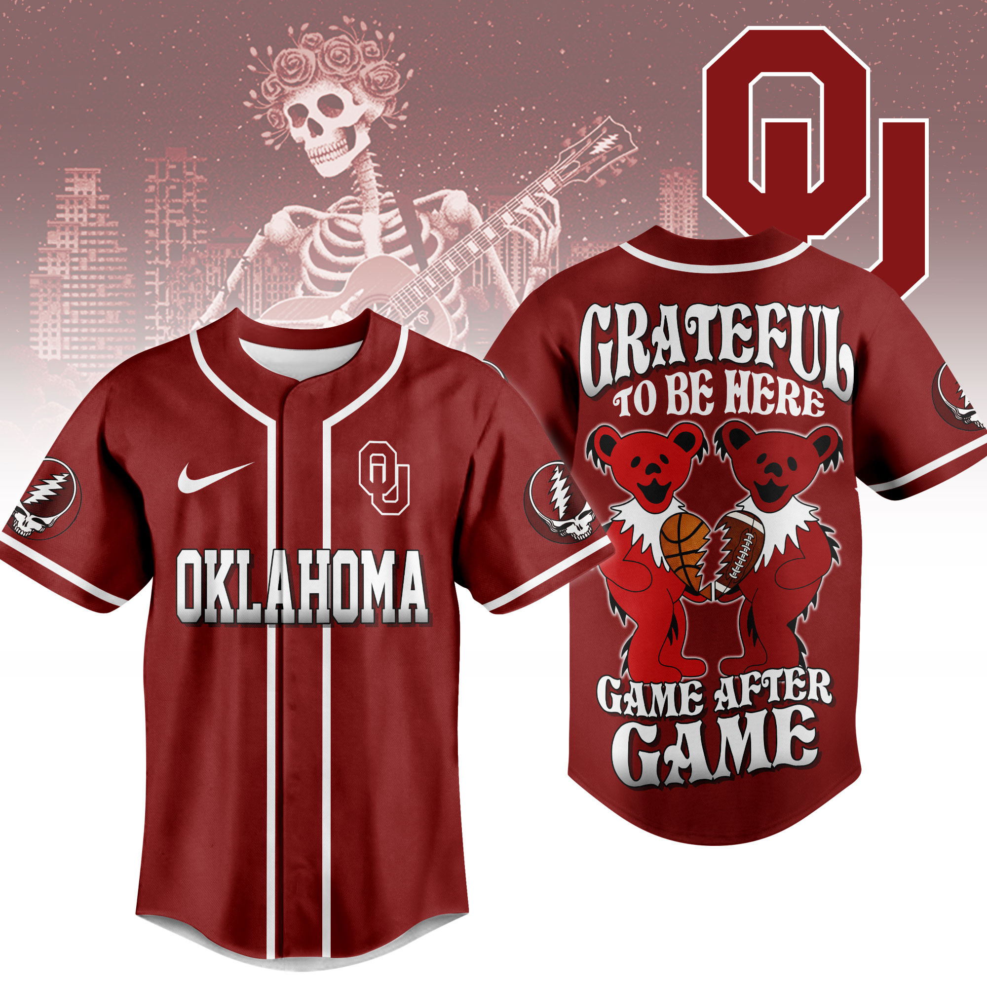 Oklahoma Sooners | Premium College Grateful Sports Jersey TTH2105107 - Image 2