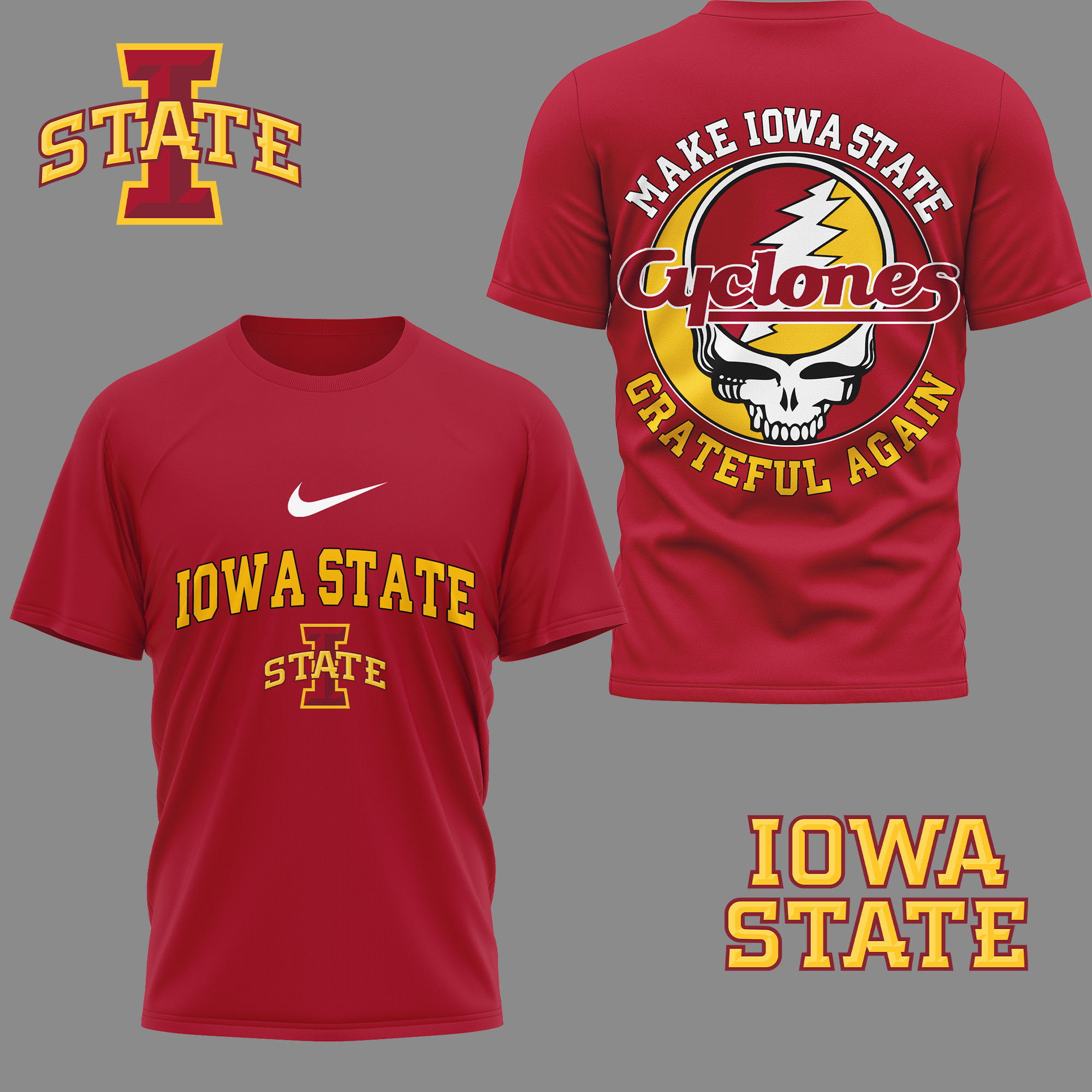 Iowa State Cyclones | Premium Grateful Game Day 3D Shirt TTH210591 - Image 2