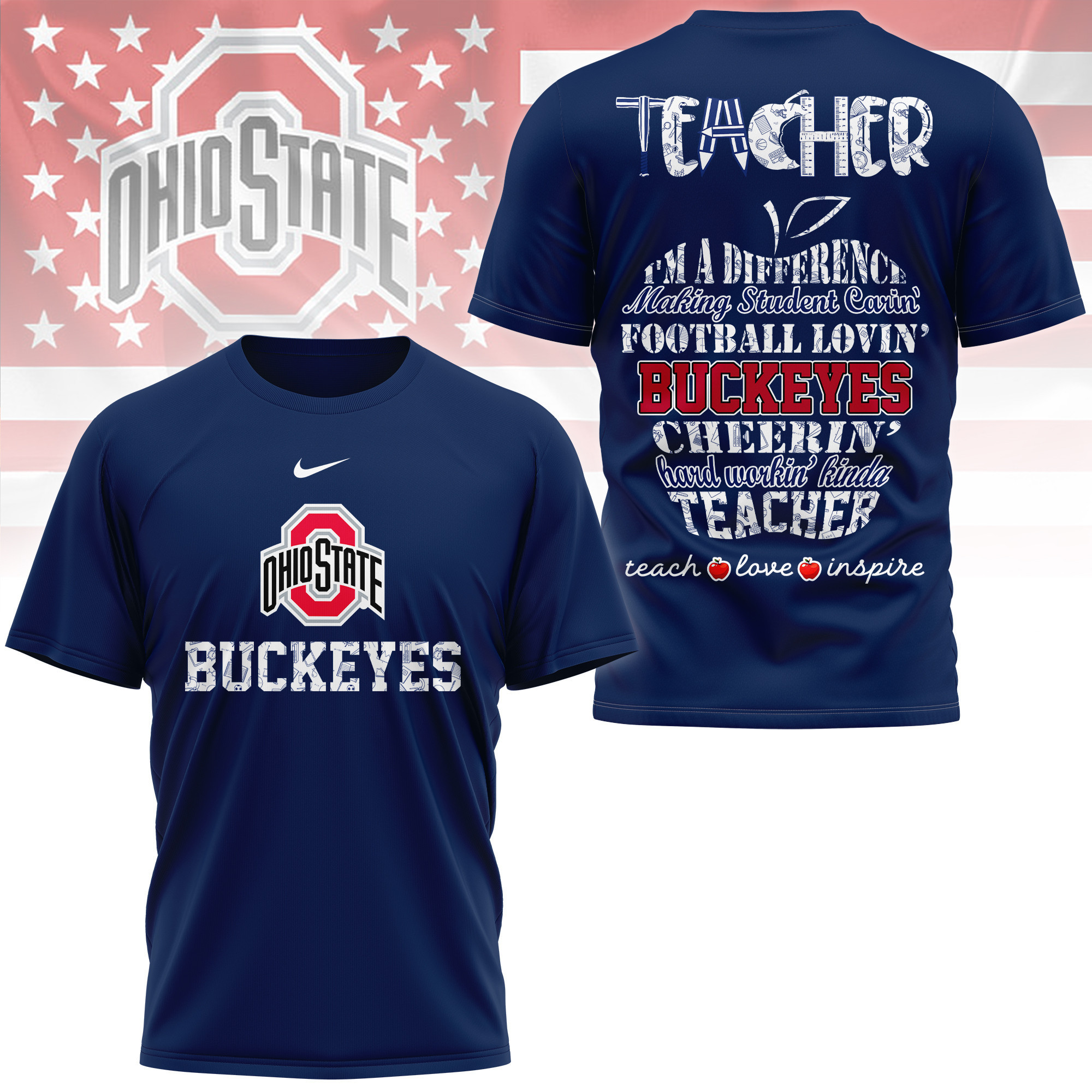 Ohio State Buckeyes | Premium Teacher Pride 3D Shirt TTH2105261 - Image 4