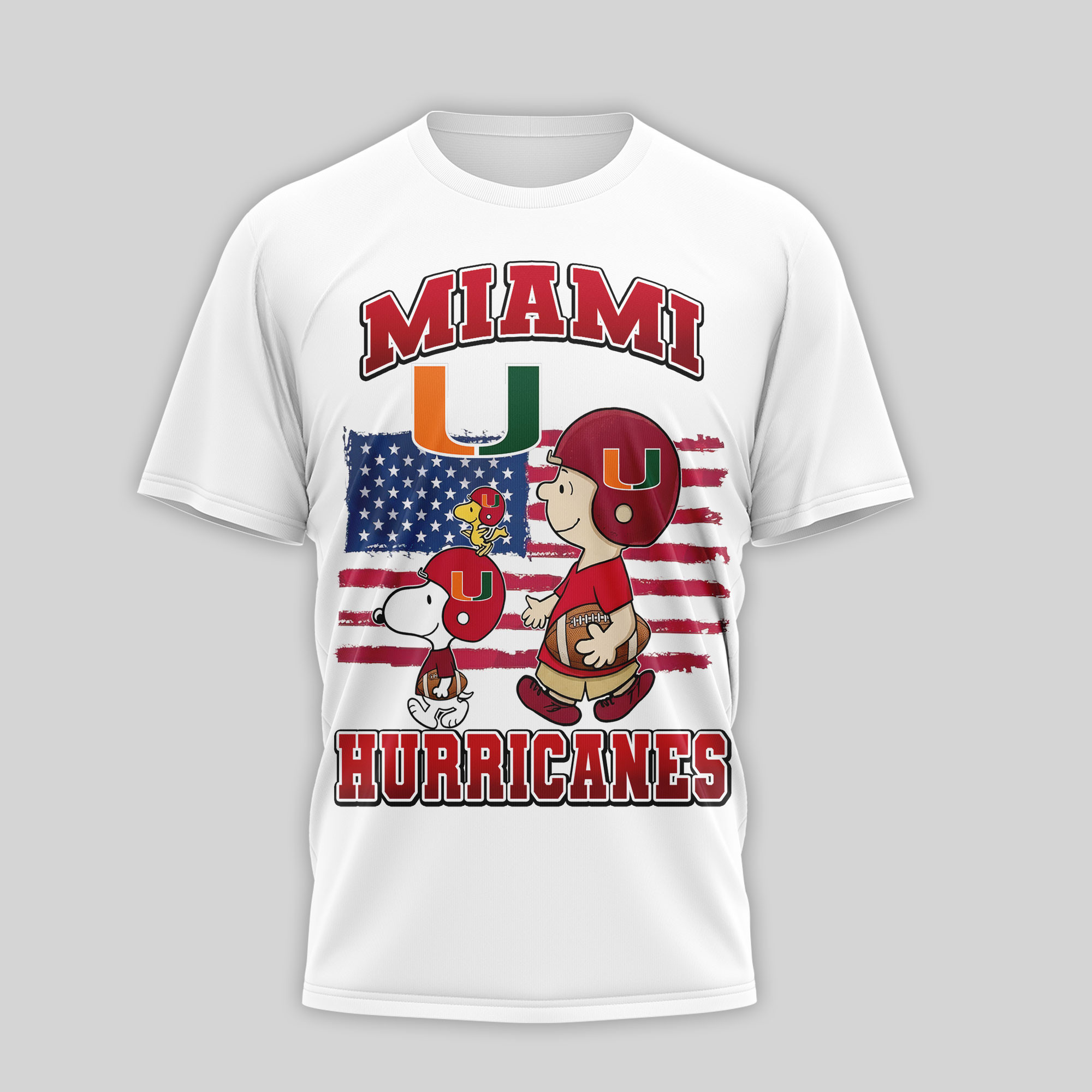 Miami Hurricanes | Premium NCAA America 250 with Snoopy 3D Shirt TTH2105126
