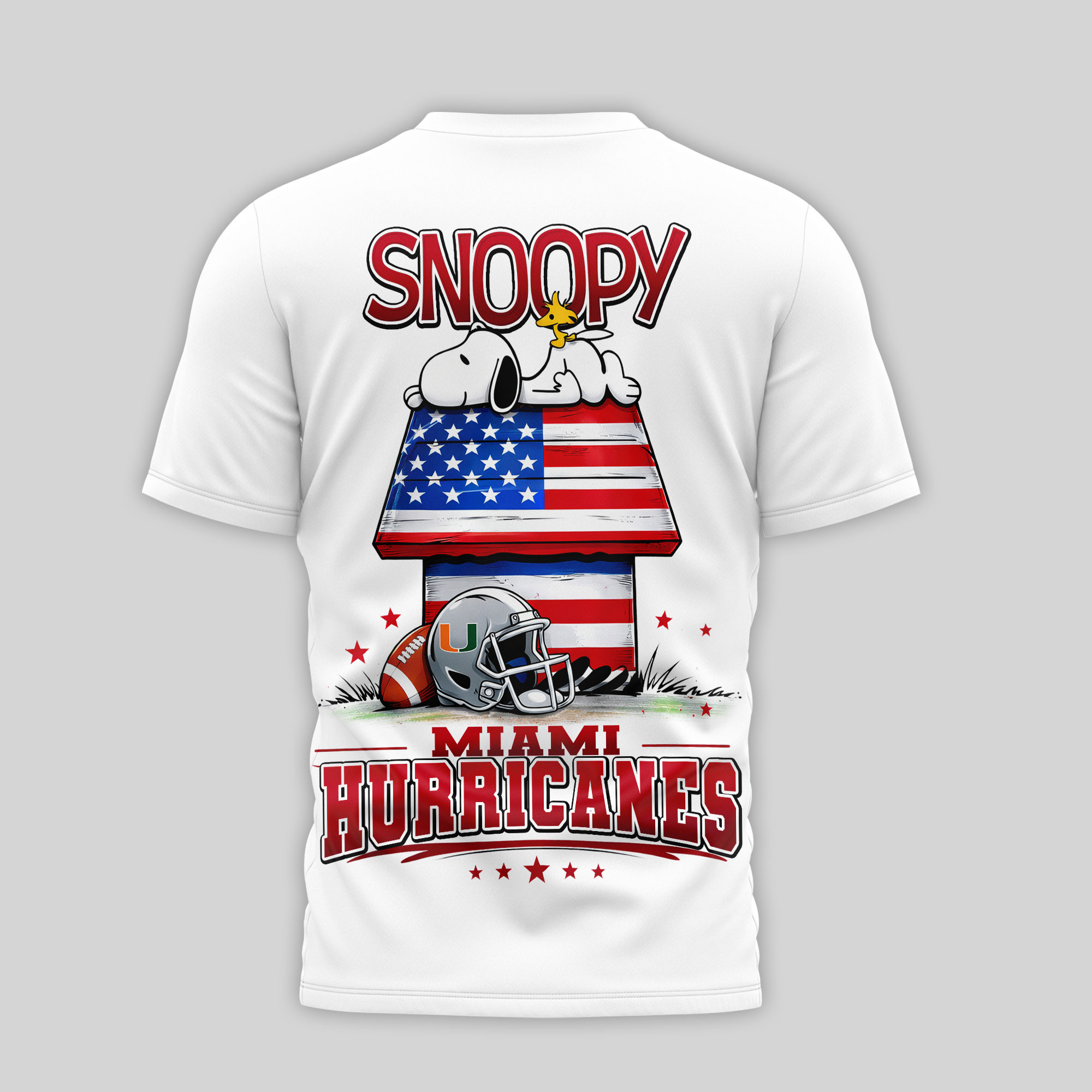 Miami Hurricanes | Premium NCAA America 250 with Snoopy 3D Shirt TTH2105126 - Image 2