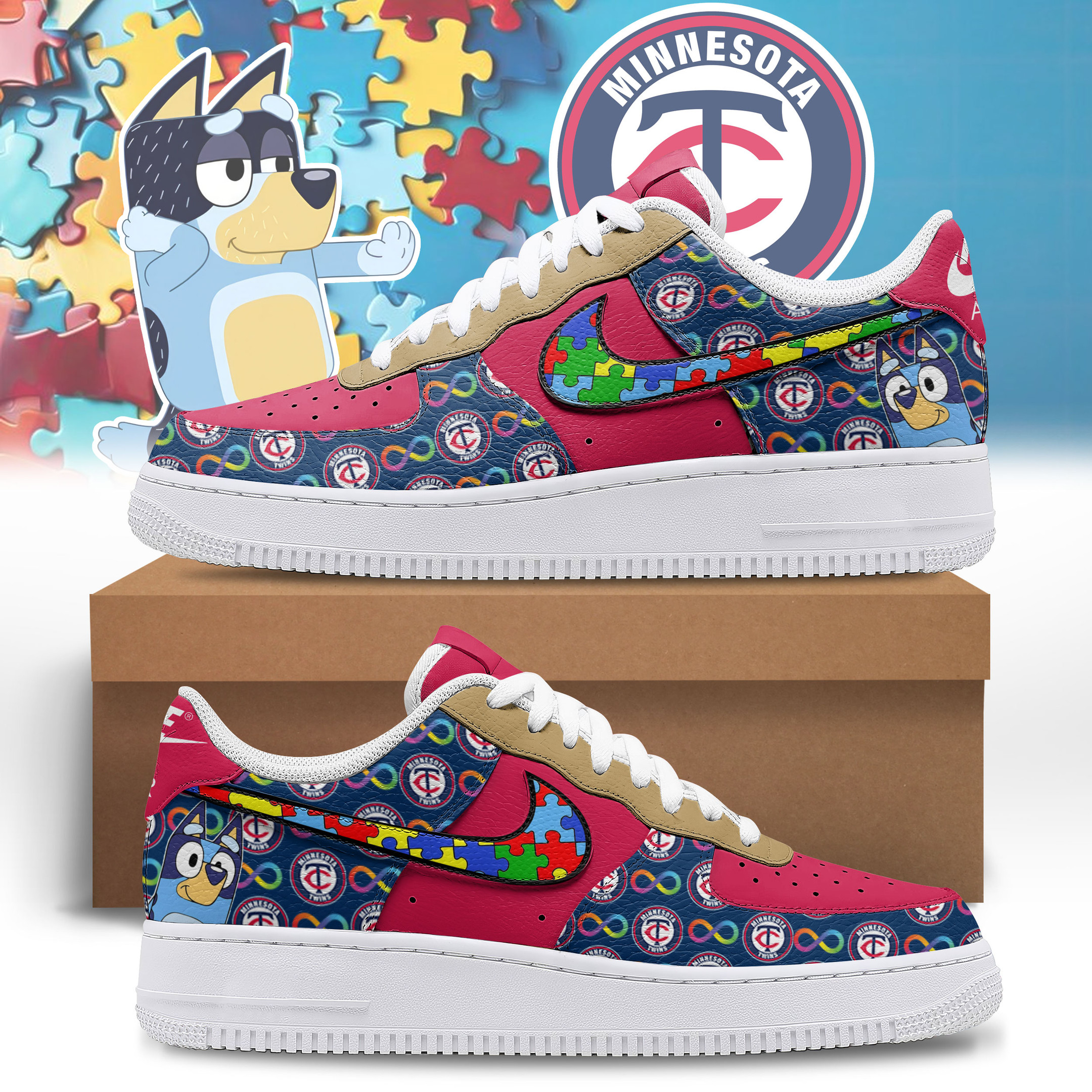Minnesota Twins – Premium MLB Everyone Plays AF1 Shoes – Limited Edition TTH190513 - Image 2